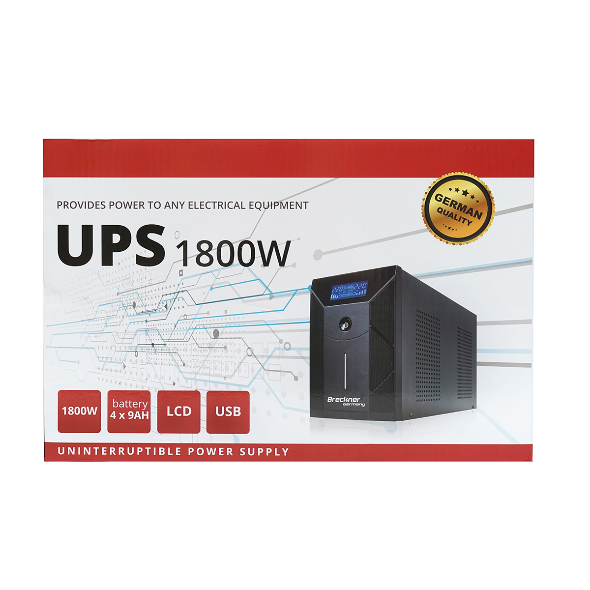 UPS 3000VA/1800W cu baterii 4x9Ah si 3 prize shuko, LCD, USB, AVR Breckner Germany - imagine 3