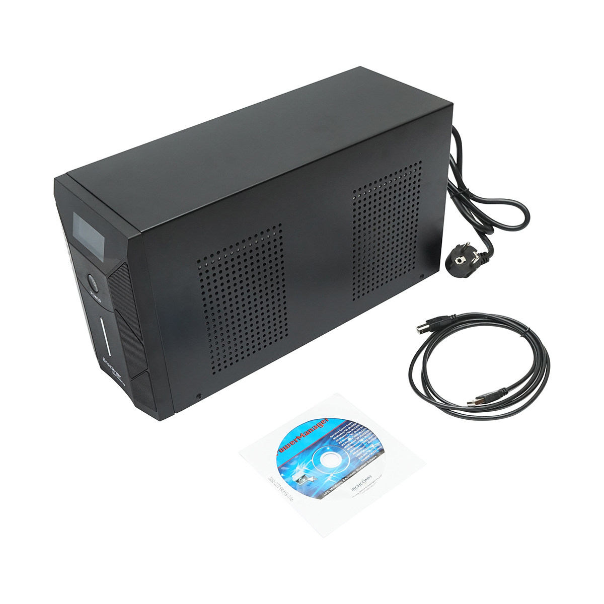 UPS 3000VA/1800W cu baterii 4x9Ah si 3 prize shuko, LCD, USB, AVR Breckner Germany - imagine 4