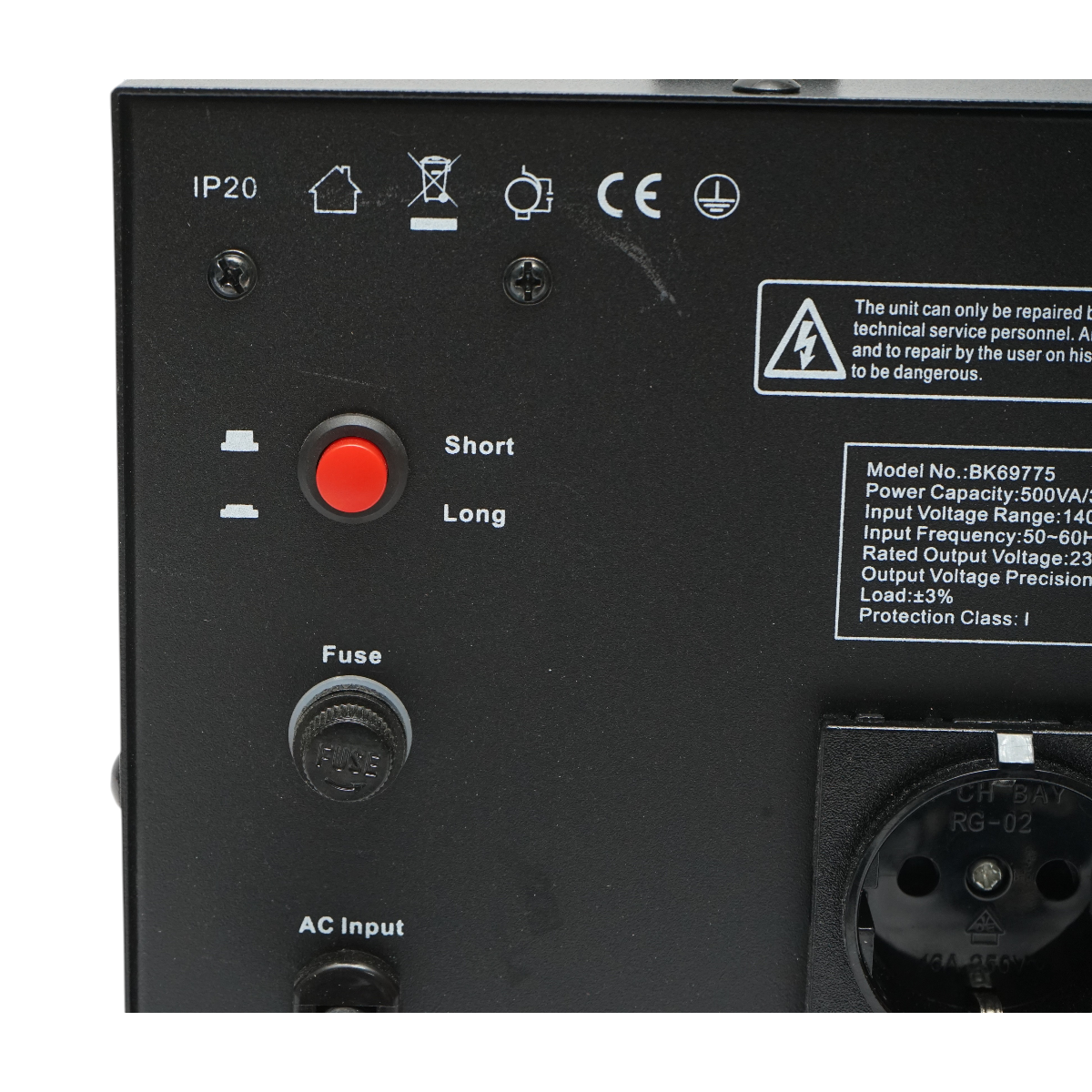 Stabilizator automat de tensiune 500VA, 300W, 140-250VAC cu releu monofazat, 1 priza Schuko 230V, afisaj LCD Breckner Germany - imagine 7