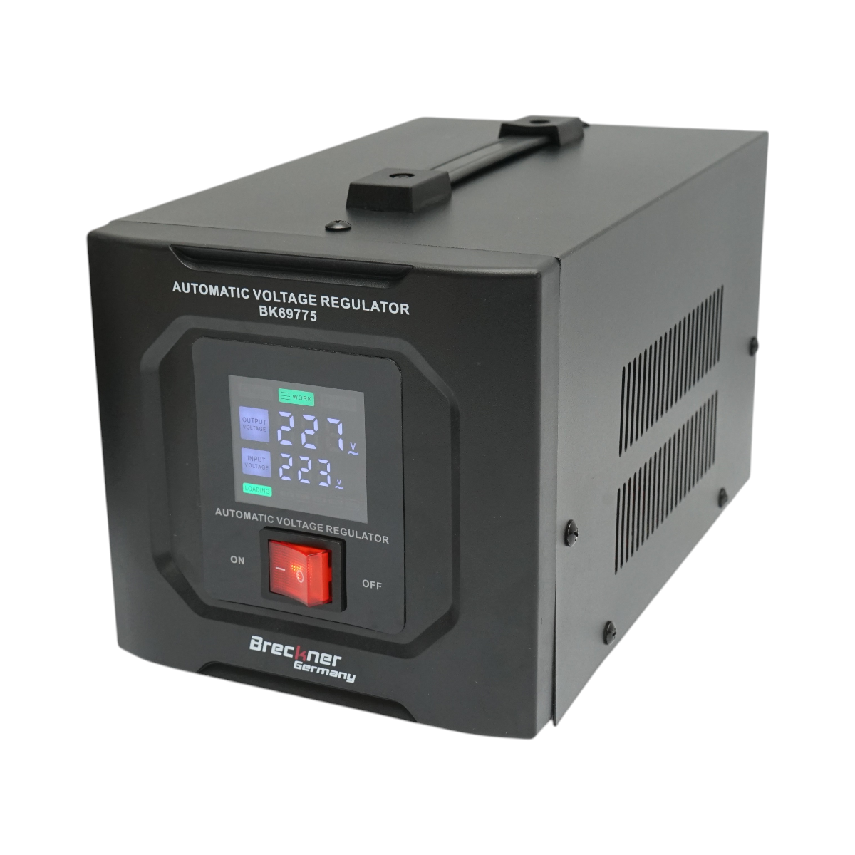 Stabilizator automat de tensiune 500VA, 300W, 140-250VAC cu releu monofazat, 1 priza Schuko 230V, afisaj LCD Breckner Germany - imagine 3