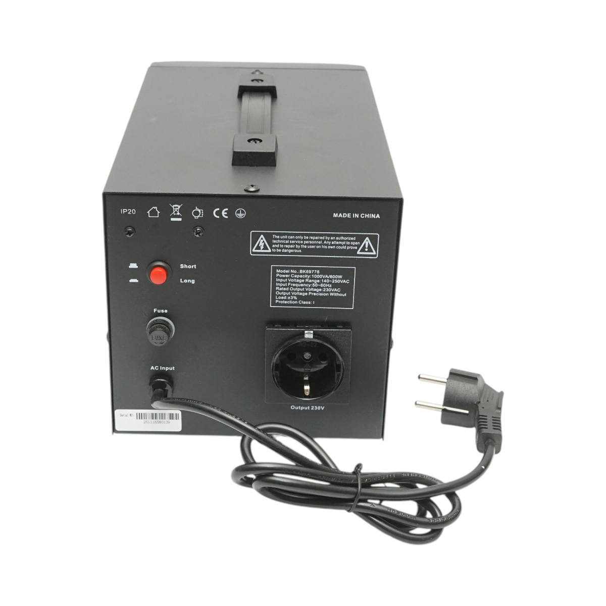 Stabilizator automat de tensiune 1000VA, 600W, 140-250VAC cu releu monofazat, 1 priza Schuko 230V, afisaj LCD Breckner Germany - imagine 4