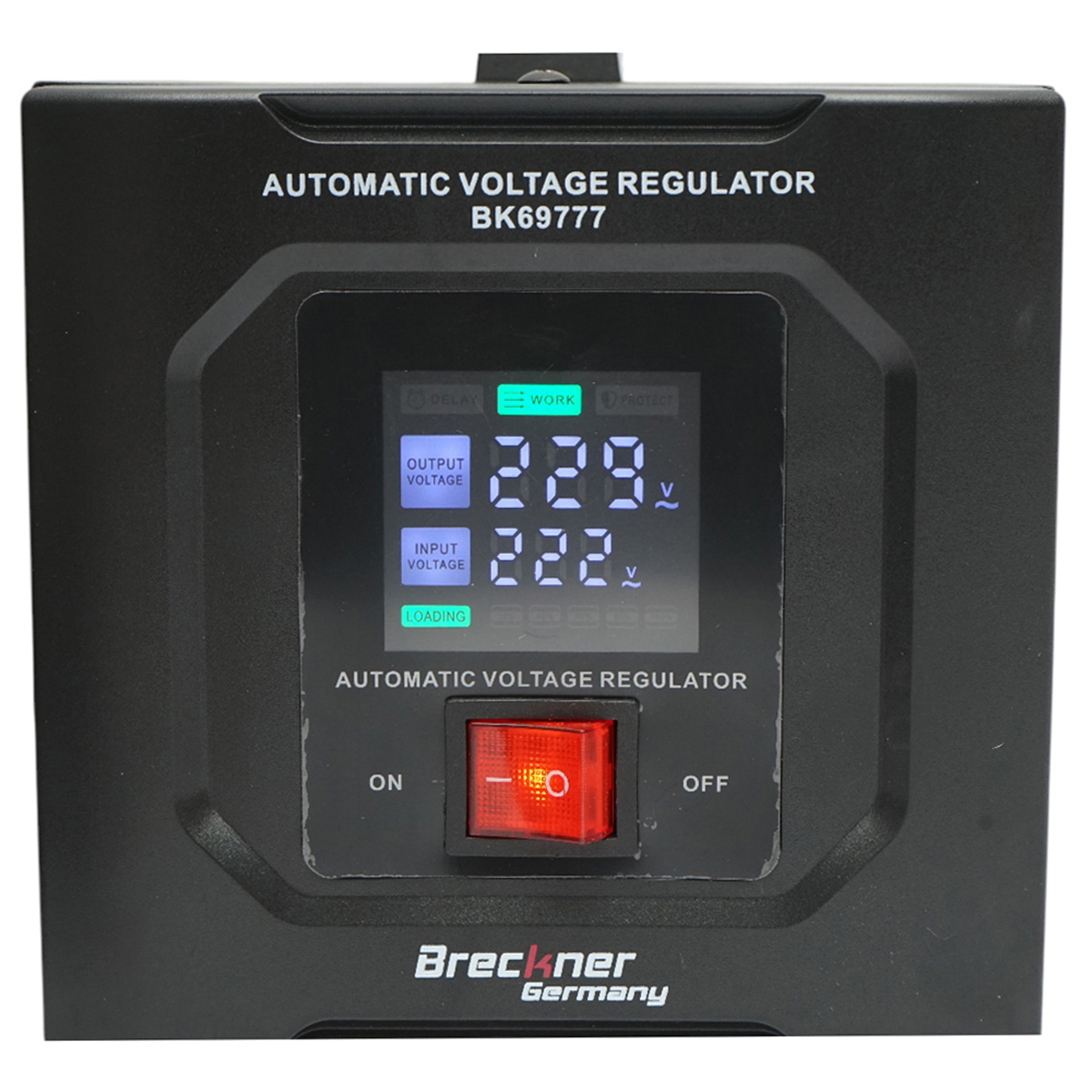 Stabilizator automat de tensiune 2000VA, 1200W, 140-250VAC cu releu monofazat, 2 prize Schuko 230V, afisaj LCD Breckner Germany - imagine 6