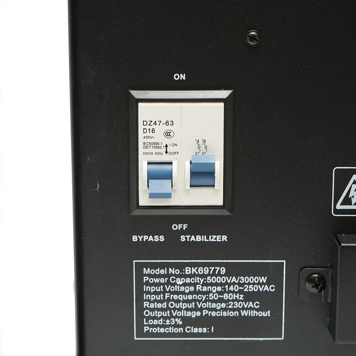 Stabilizator automat de tensiune 5000VA, 3000W, 140-250VAC cu releu monofazat, bypass, conexiune borne, afisaj LCD Breckner Germany - imagine 7