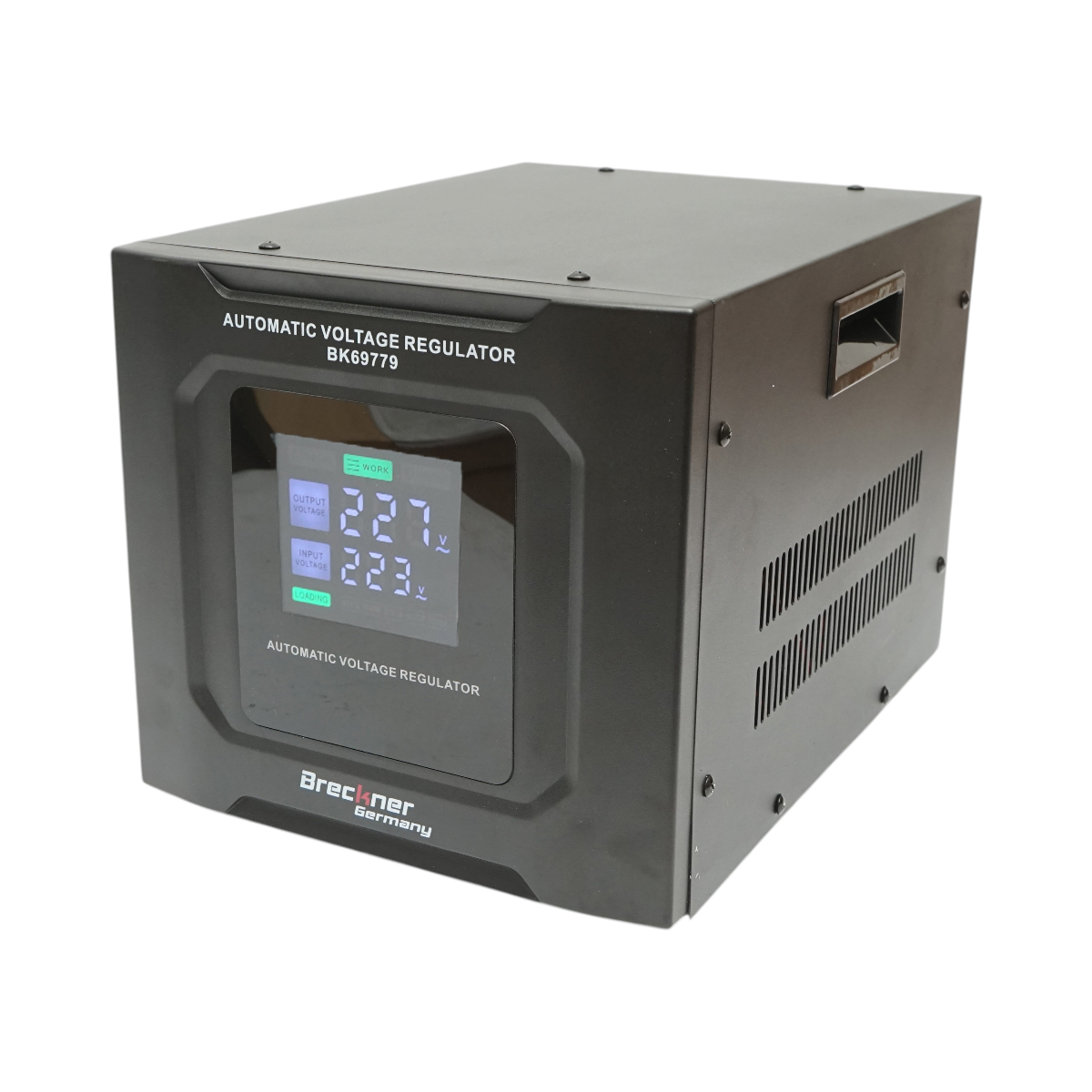 Stabilizator automat de tensiune 5000VA, 3000W, 140-250VAC cu releu monofazat, bypass, conexiune borne, afisaj LCD Breckner Germany - imagine 3