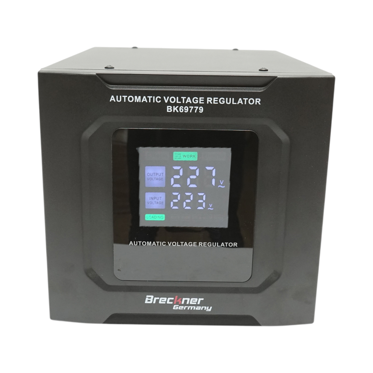 Stabilizator automat de tensiune 5000VA, 3000W, 140-250VAC cu releu monofazat, bypass, conexiune borne, afisaj LCD Breckner Germany