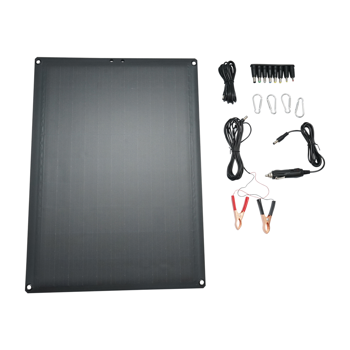 Sistem solar fotovoltaic portabil cu panou 30W cu regulator tensiune USB, Type-C pentru camping	 - imagine 2