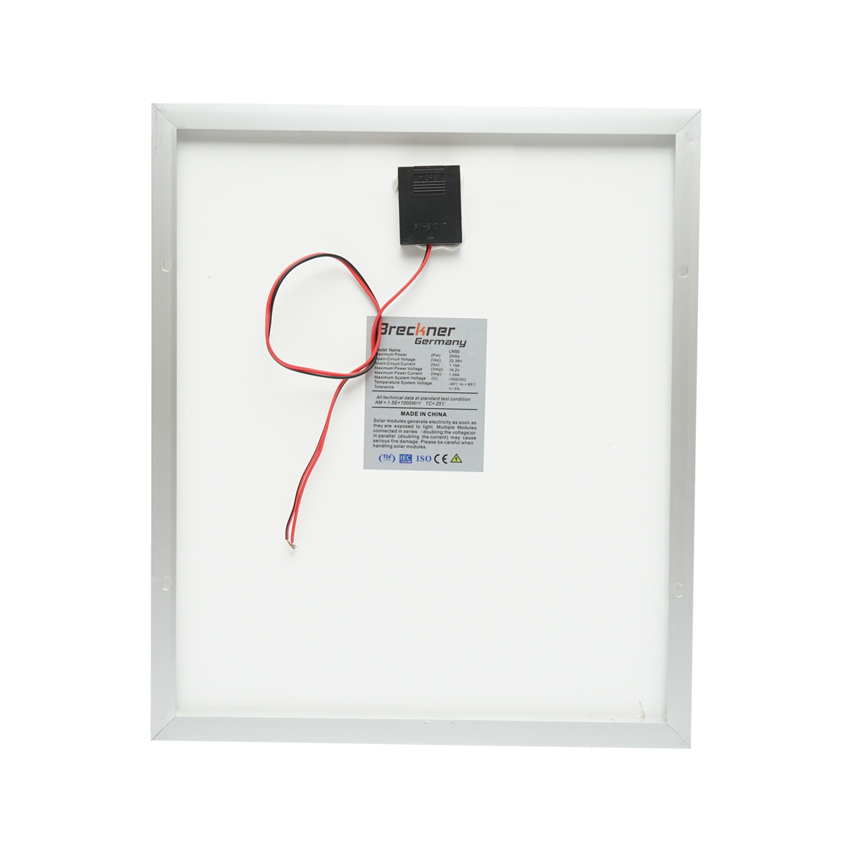 Panou solar fotovoltaic 20W monocristalin 410x350x17mm Breckner Germany - imagine 3