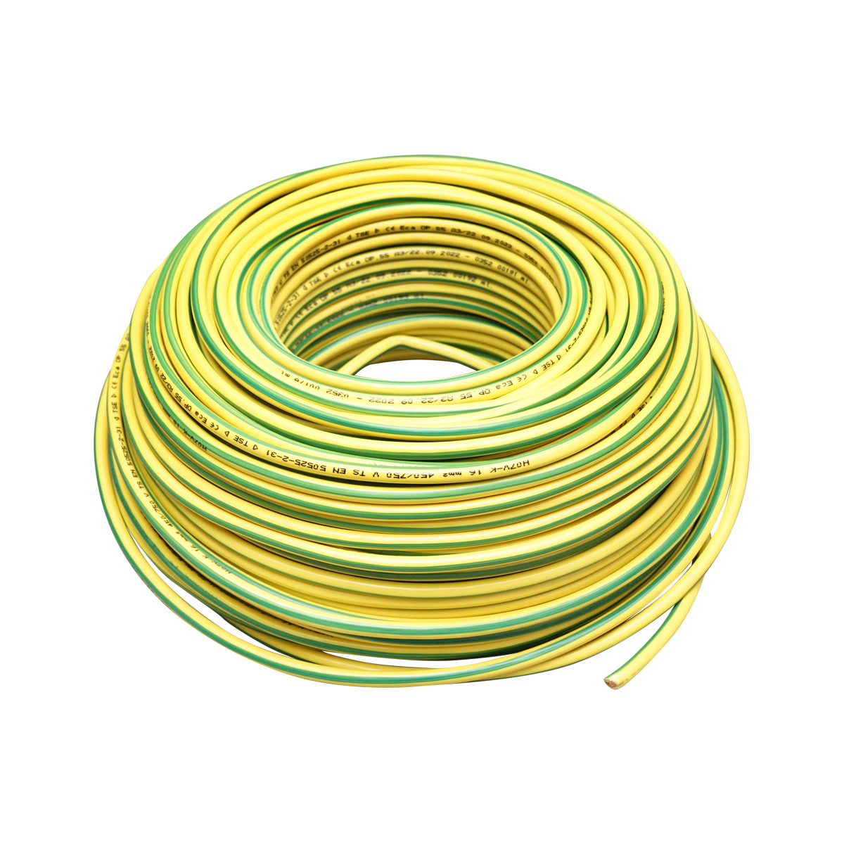 Cablu impamantare din cupru, 10m pentru panouri solare MYF 1x16mm, 450/750V verde galben