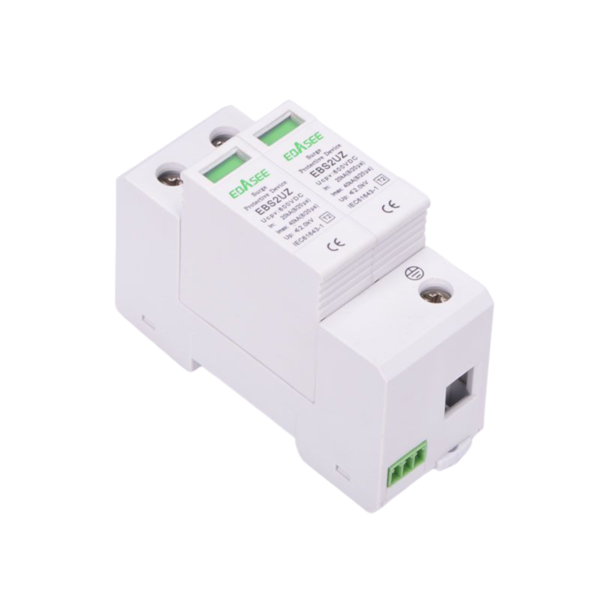 Descarcator supratensiune cu semnalizare pentru sisteme fotovoltaite 2P, 20-40KA, 600VDC EBS2UZ - imagine 3