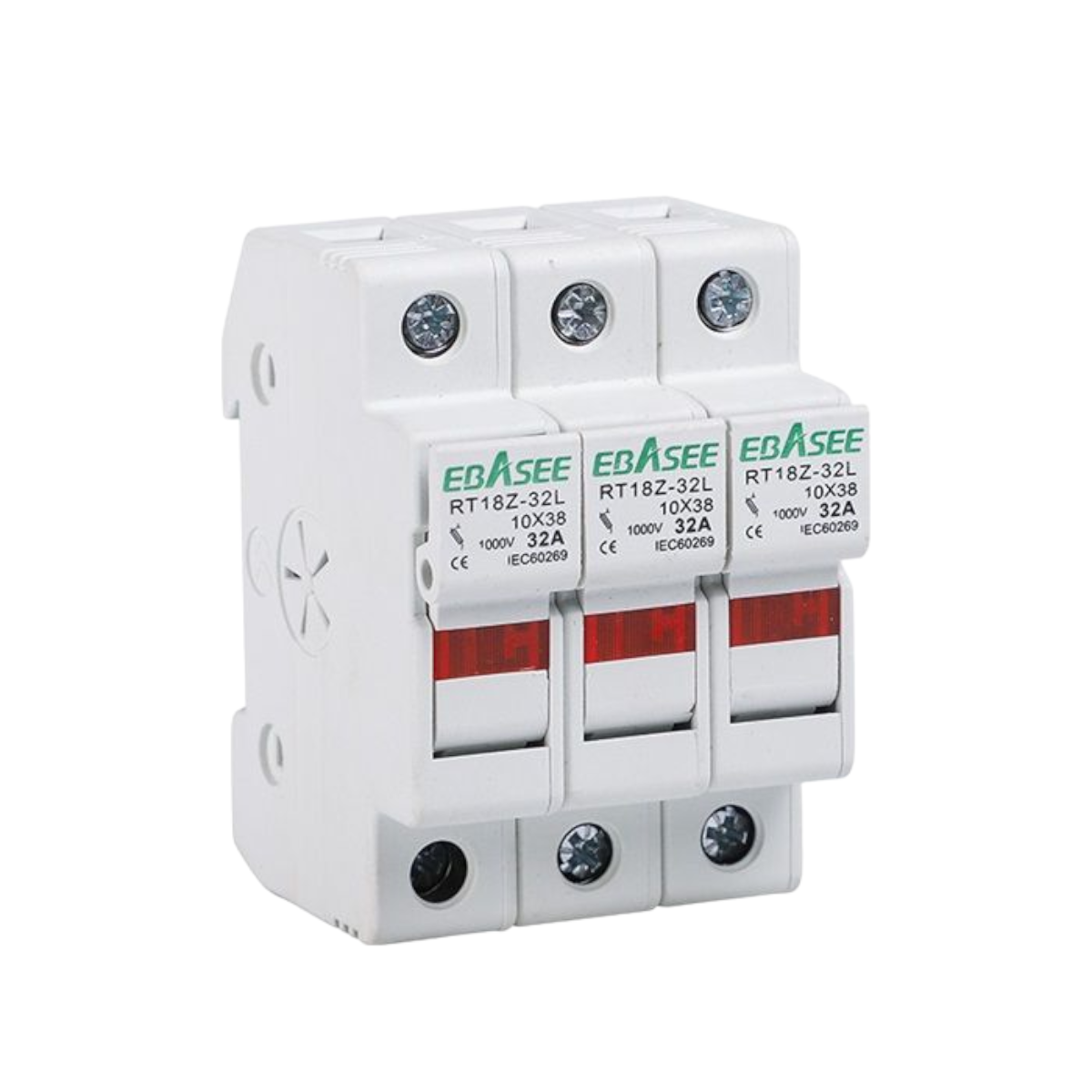 Soclu sigurante fuzibile 10x38mm, 3P, 32A, RT18Z-32 Ebasee