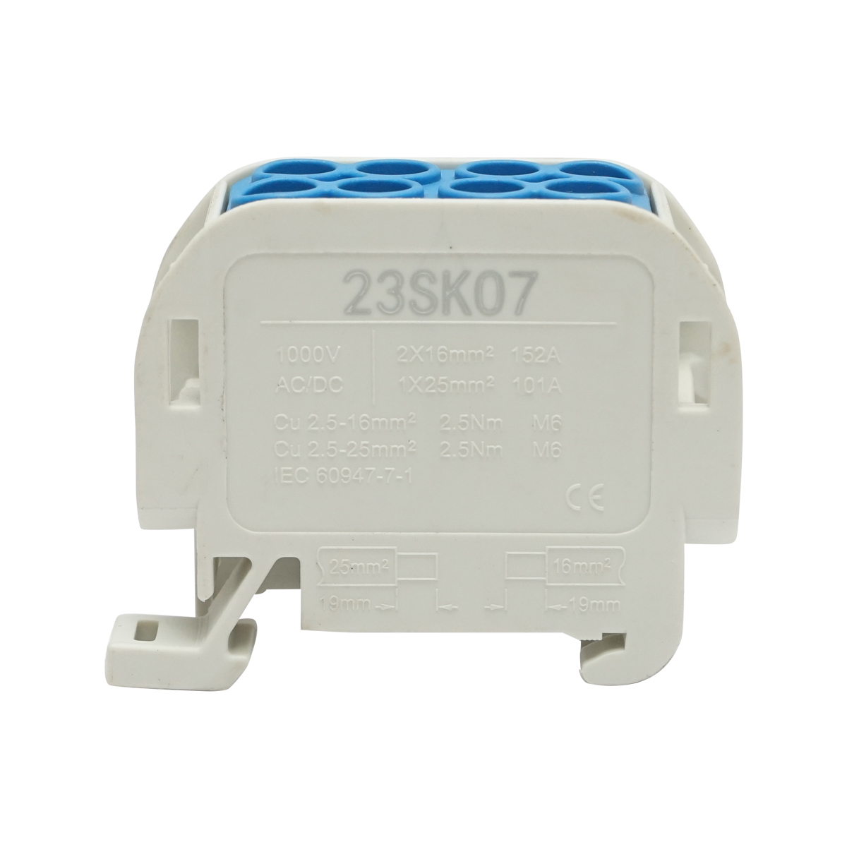 Clema derivatie, 1P, izolata albastra 25mm2, 380VAC - imagine 3