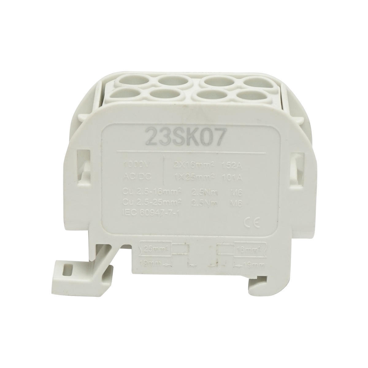 Clema derivatie, 1P, izolata gri 25mm2, 380VAC - imagine 3