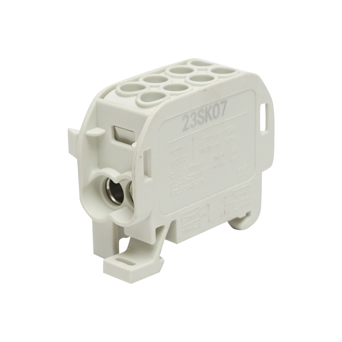 Clema derivatie, 1P, izolata gri 25mm2, 380VAC