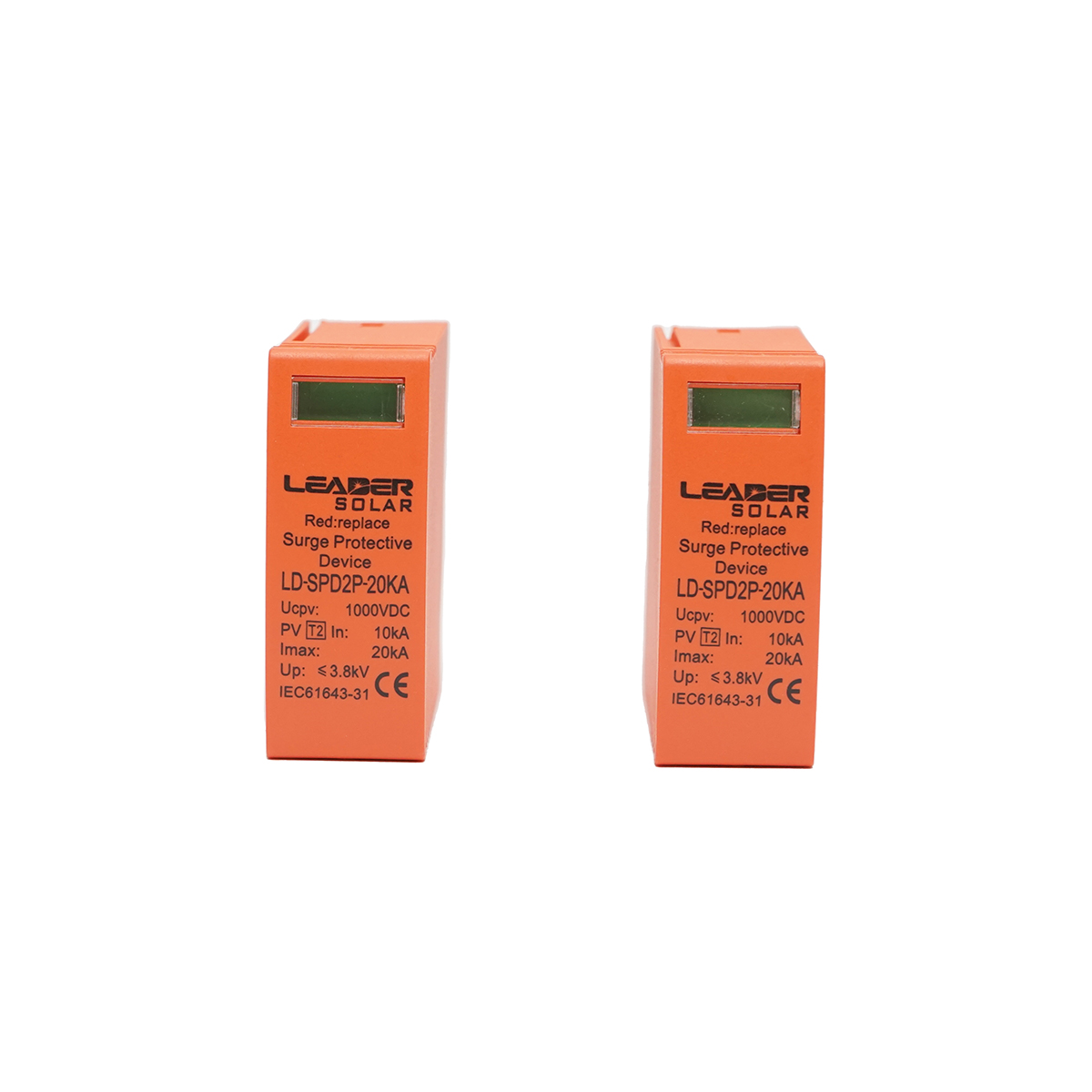 Set 2 cartuse pentru descarcator supratensiune DC SPD 2P-20KA 1000V Leader