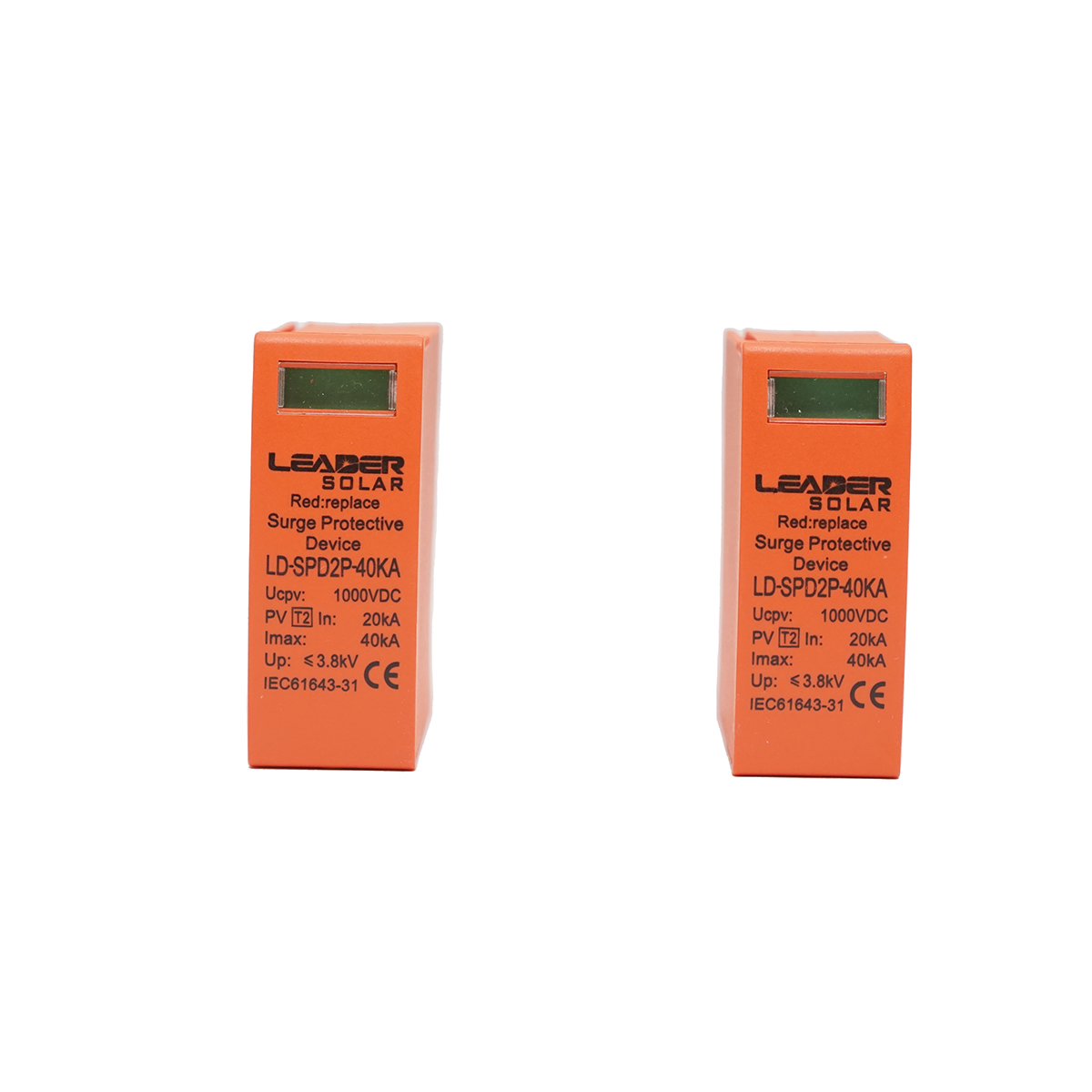 Set 2 cartuse pentru descarcator supratensiune DC SPD 2P-40KA 1000V Leader