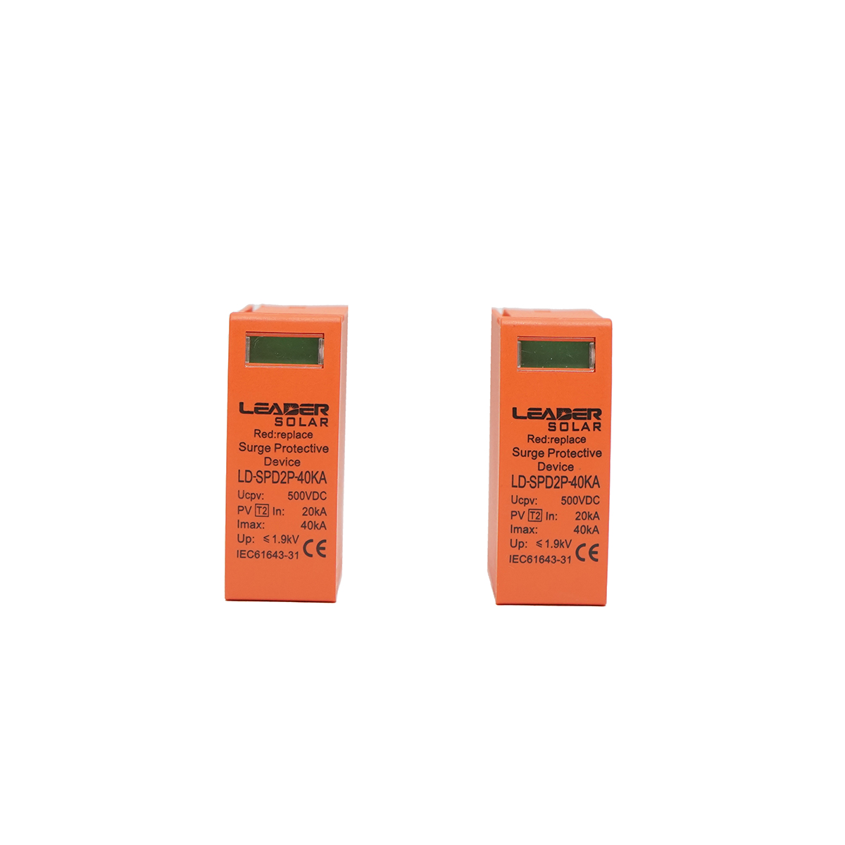 Set 2 cartuse pentru descarcator supratensiune DC SPD 2P-40KA 500V Leader
