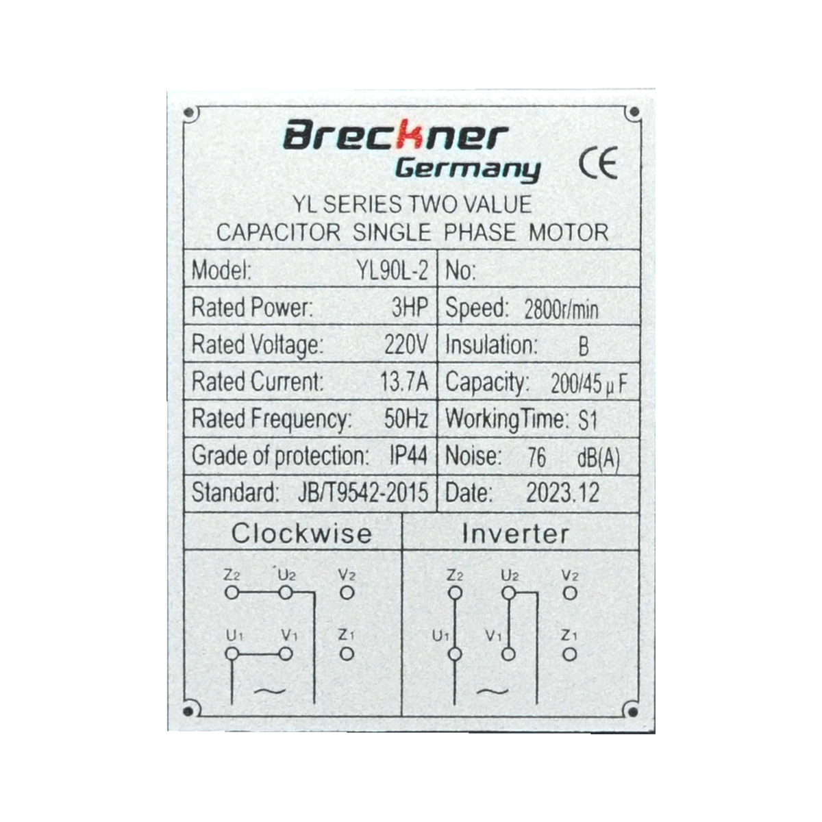 Motor electric monofazat 2.2KW, 220V cu bobinaj din cupru si carcasa de aluminiu IP44 - imagine 5