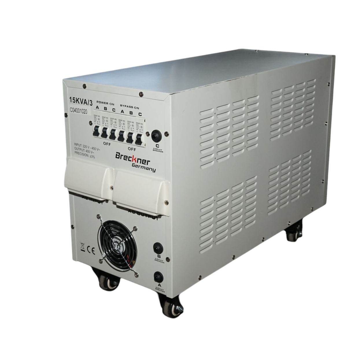 Stabilizator automat de tensiune 15KVA, 12KW trifazat cu servomotor Breckner Germany - imagine 3