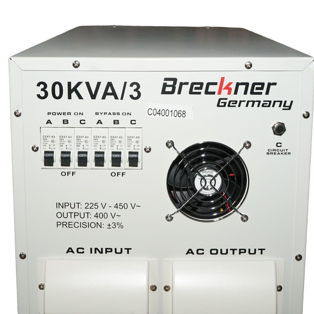 Stabilizator automat de tensiune 30KVA, 24KW trifazat cu servomotor Breckner Germany - imagine 5