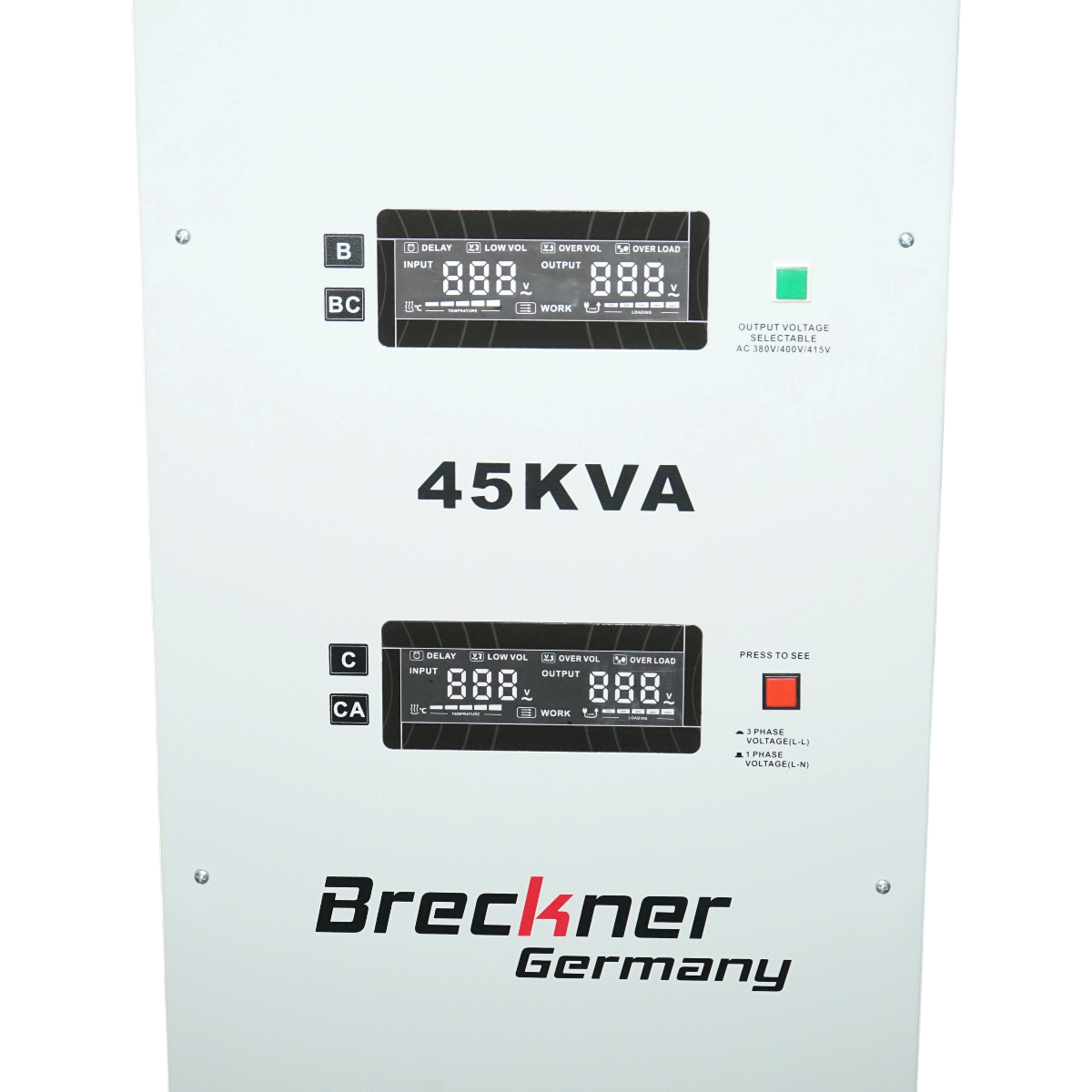 Stabilizator automat de tensiune 45KVA trifazat cu servomotor, bypass, afisaj LCD Breckner Germany - imagine 6