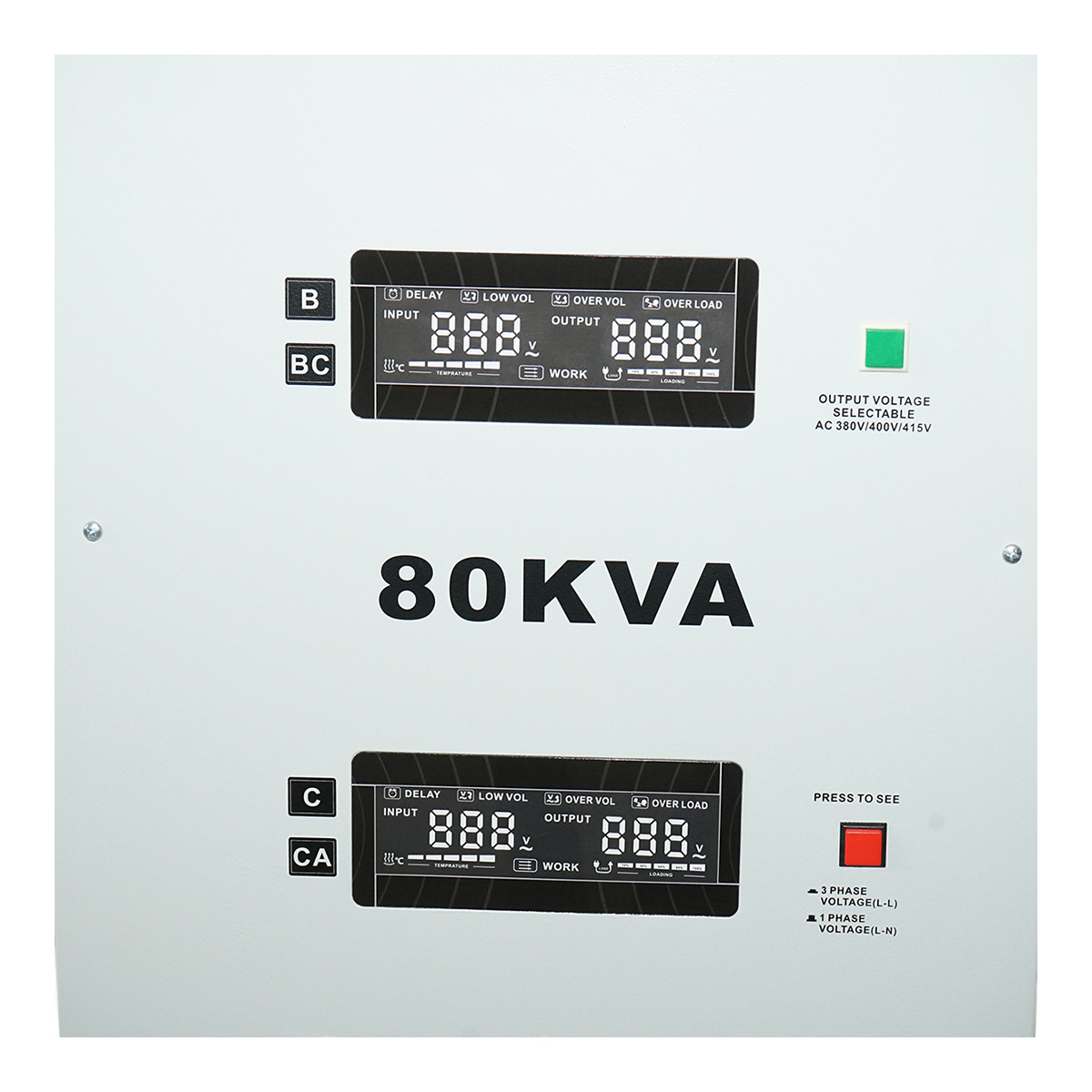 Stabilizator automat de tensiune 80KVA trifazat cu servomotor, bypass, afisaj LCD Breckner Germany - imagine 7