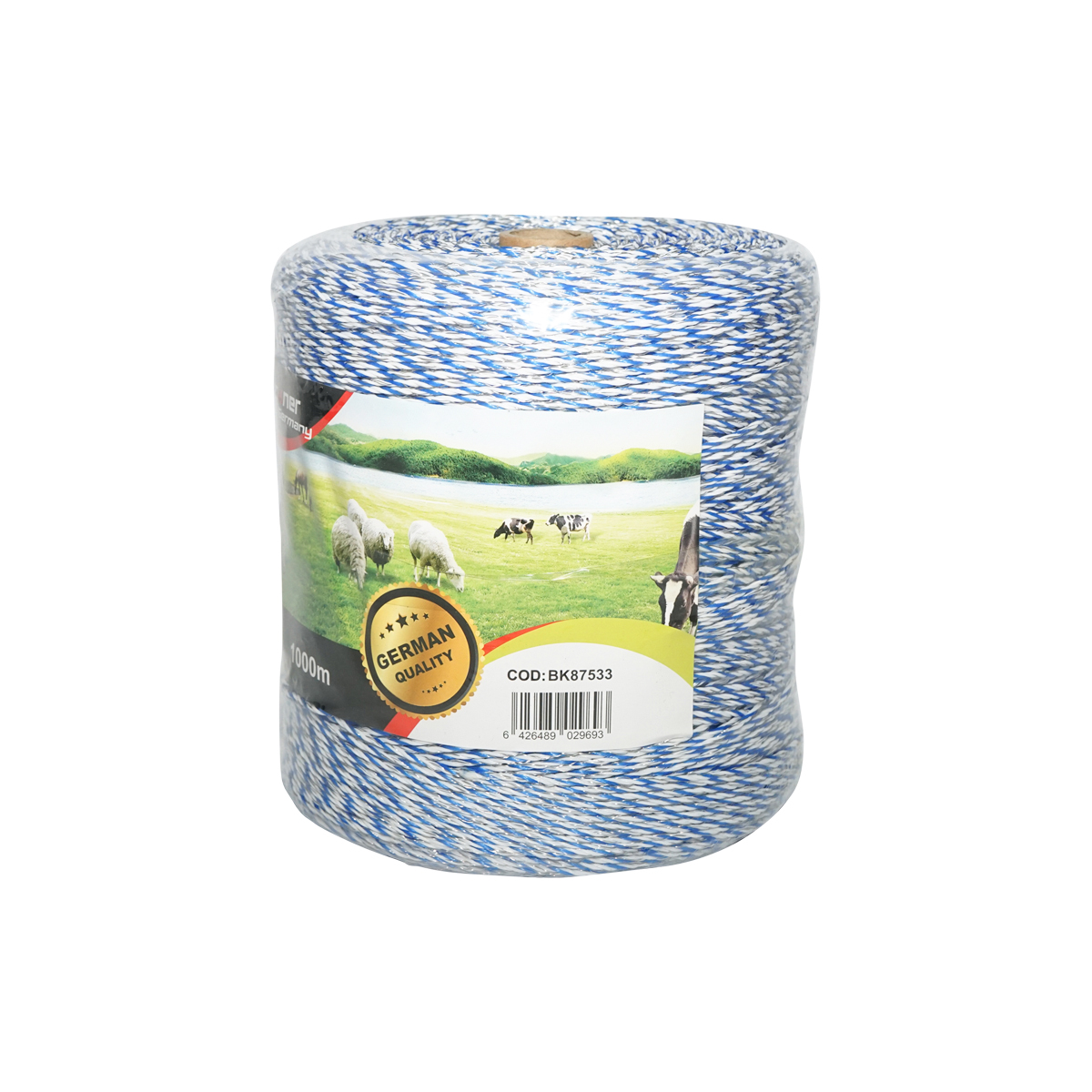 Rola fir albastru-alb fi 2mm 6x0.2mm SS 3.8 Ohm/m, 1000m gard electric  - imagine 2
