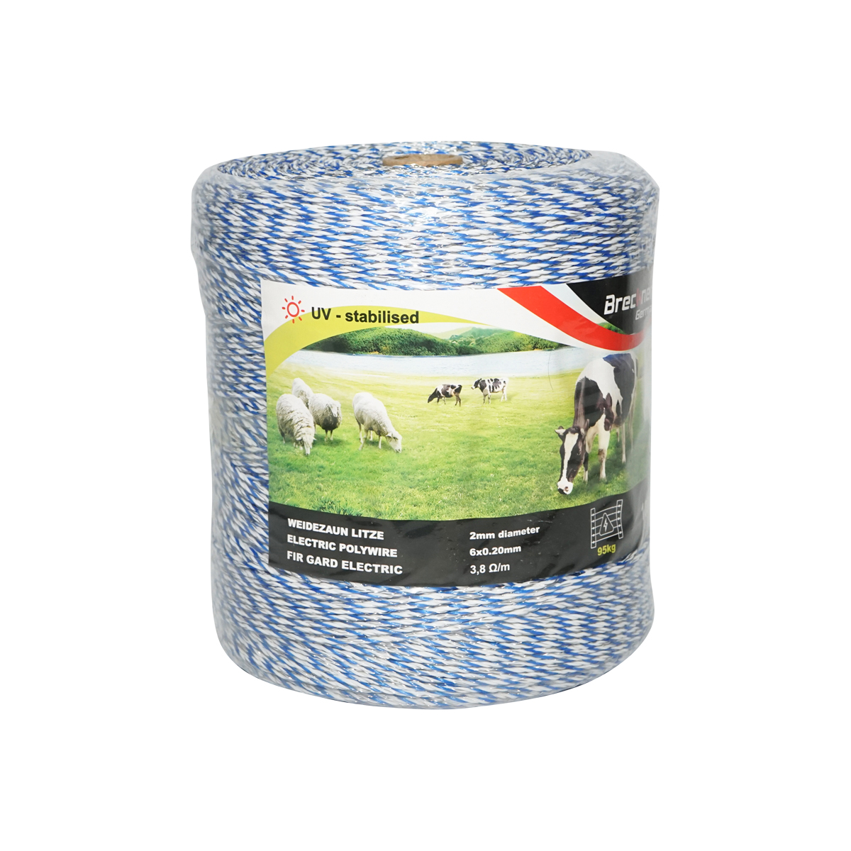 Rola fir albastru-alb fi 2mm 6x0.2mm SS 3.8 Ohm/m, 1000m gard electric  - imagine 3