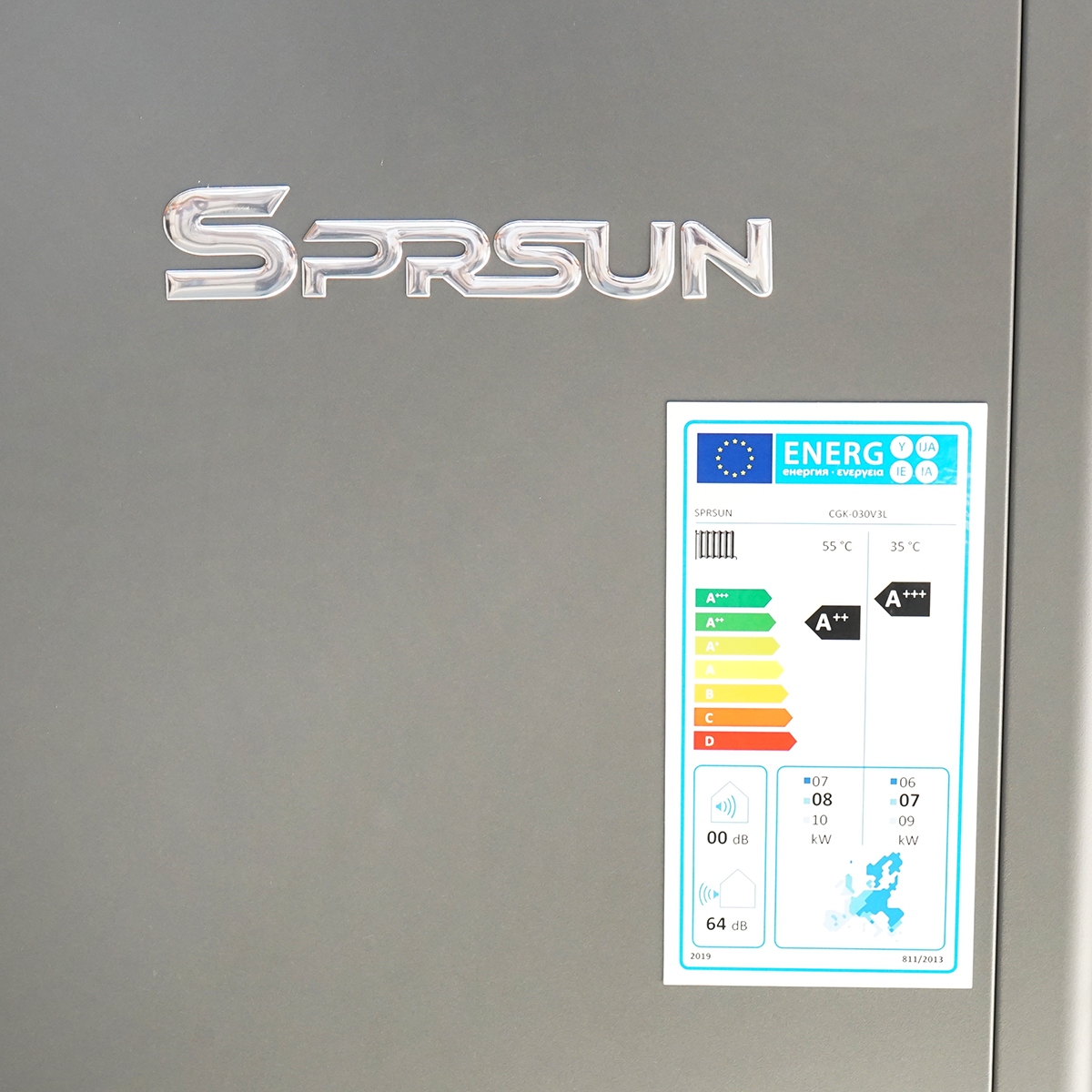 Pompa de caldura aer-apa monobloc 12KW, 380V, 	A+++ IPX4 SPRSUN - imagine 3