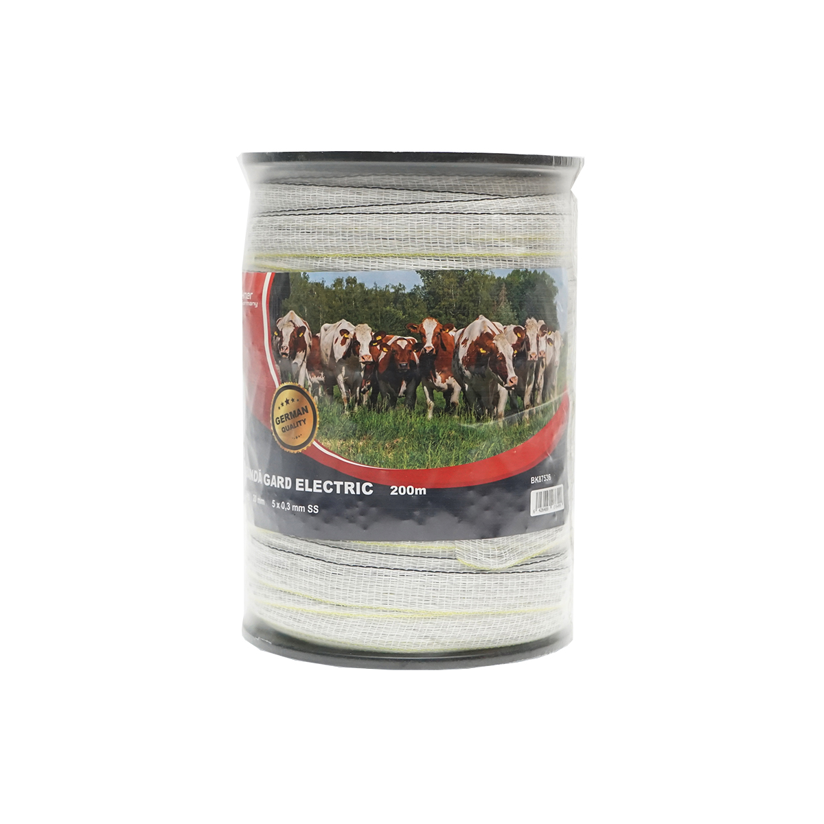 Rola banda alb-galben-negru, latime 20mm 5x0.3mm SS lungime 200m gard electric Breckner Germany - imagine 2