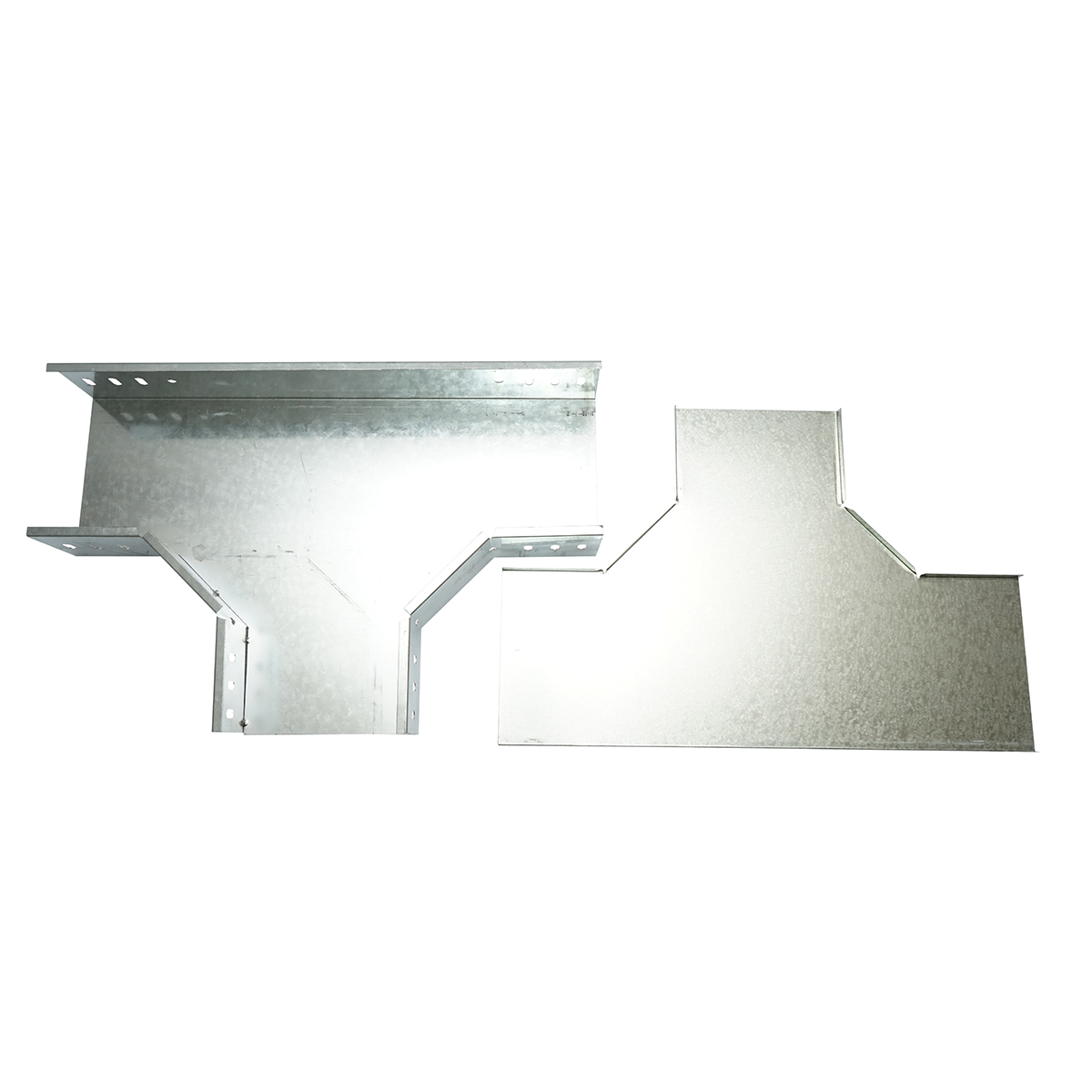 Ramificatie T orizontala din otel galvanizat pentru jgheab 100x200mm - imagine 3