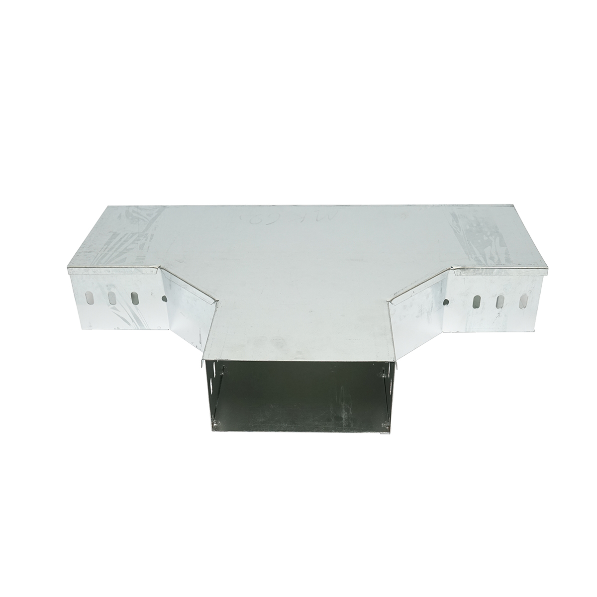 Ramificatie T orizontala din otel galvanizat pentru jgheab 100x200mm