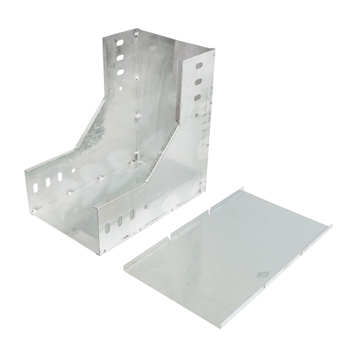 Cot vertical 90 grade de coborare din otel galvanizat pentru jgheab 100x200mm - imagine 2