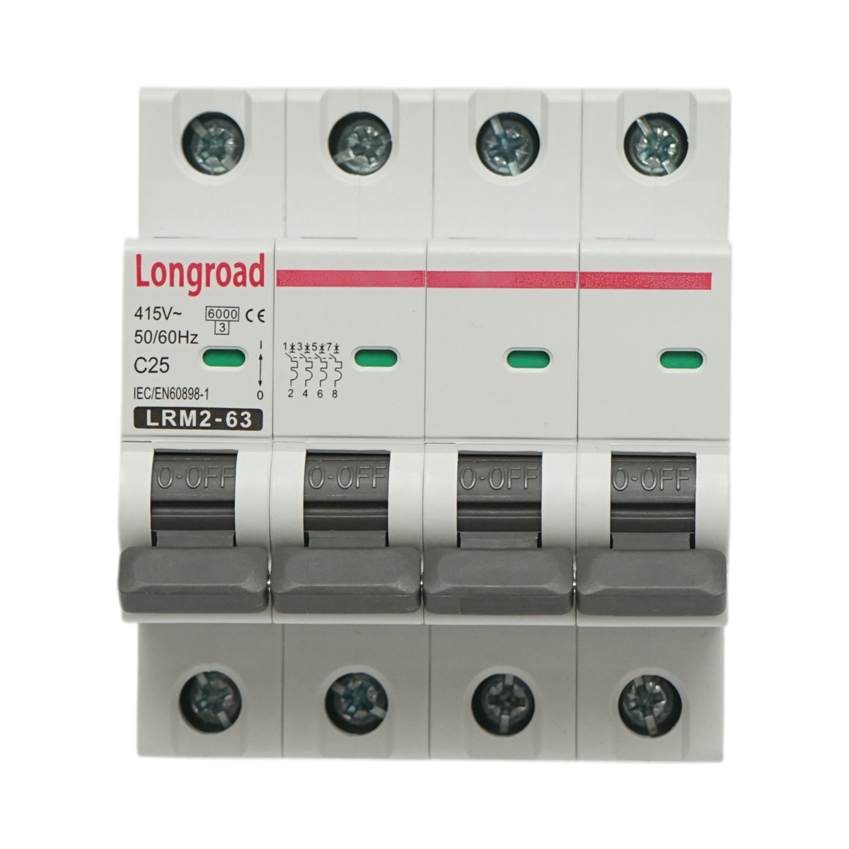 Siguranta automata intrerupator MCB 4P 25A 415VAC Longroad