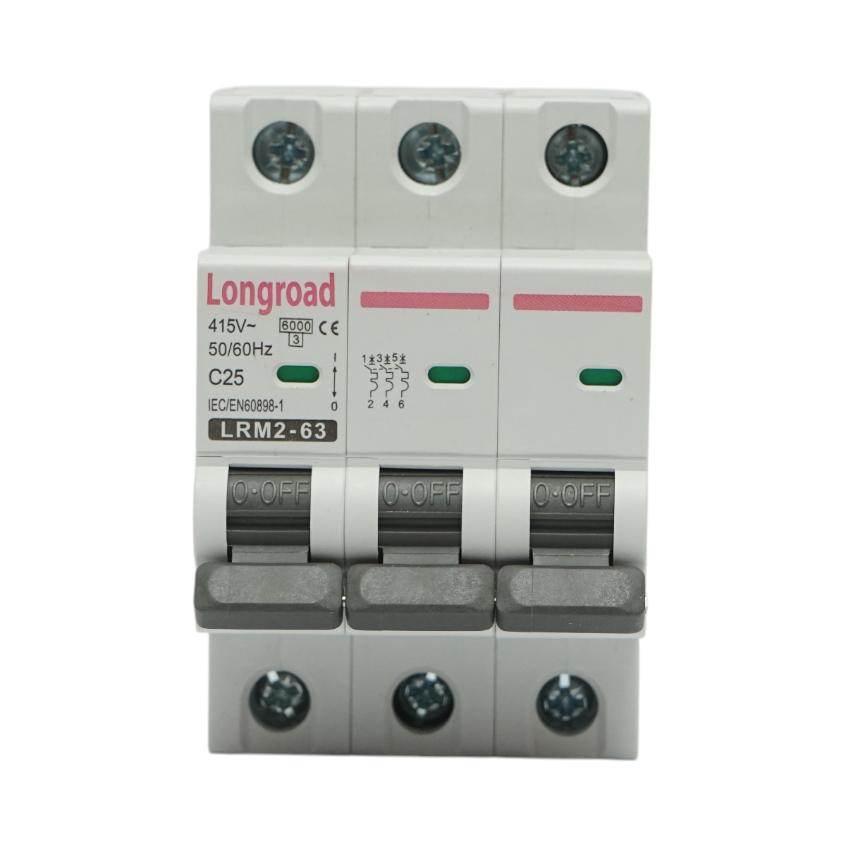 Siguranta automata intreruptor MCB 3P 25A 415VAC Longroad