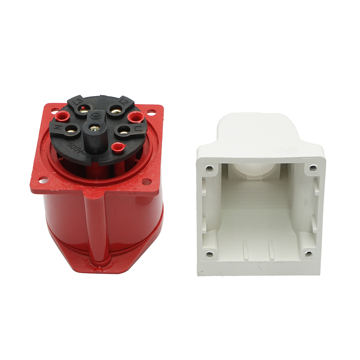 Priza industriala aparenta trifazica 32A, 380V, IP44, 6H Suntree - imagine 4