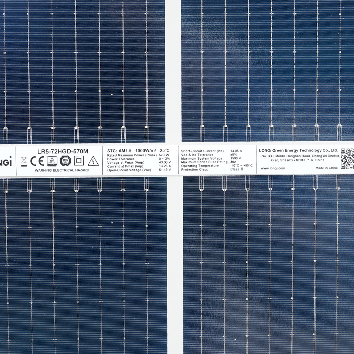 Panou solar fotovoltaic bifacial 570W LONGi LR5-72HGD-570M monocristalin 2310x1120x30mm - imagine 4