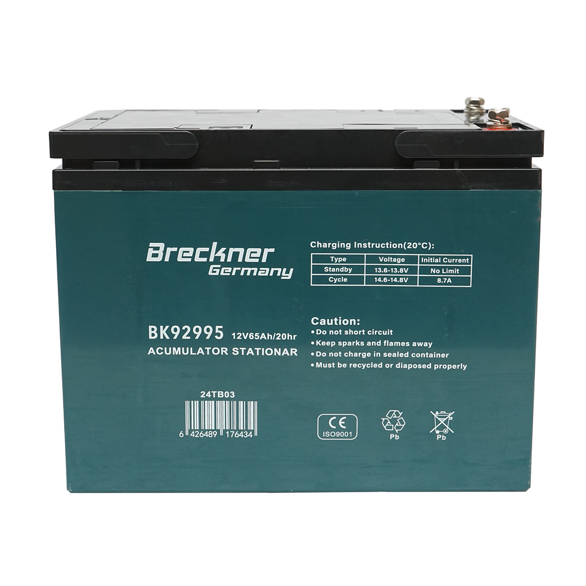 Baterie VRLA cu gel pentru bicicleta electrica 12V 65Ah 20HR 224x150x175mm Breckner Germany