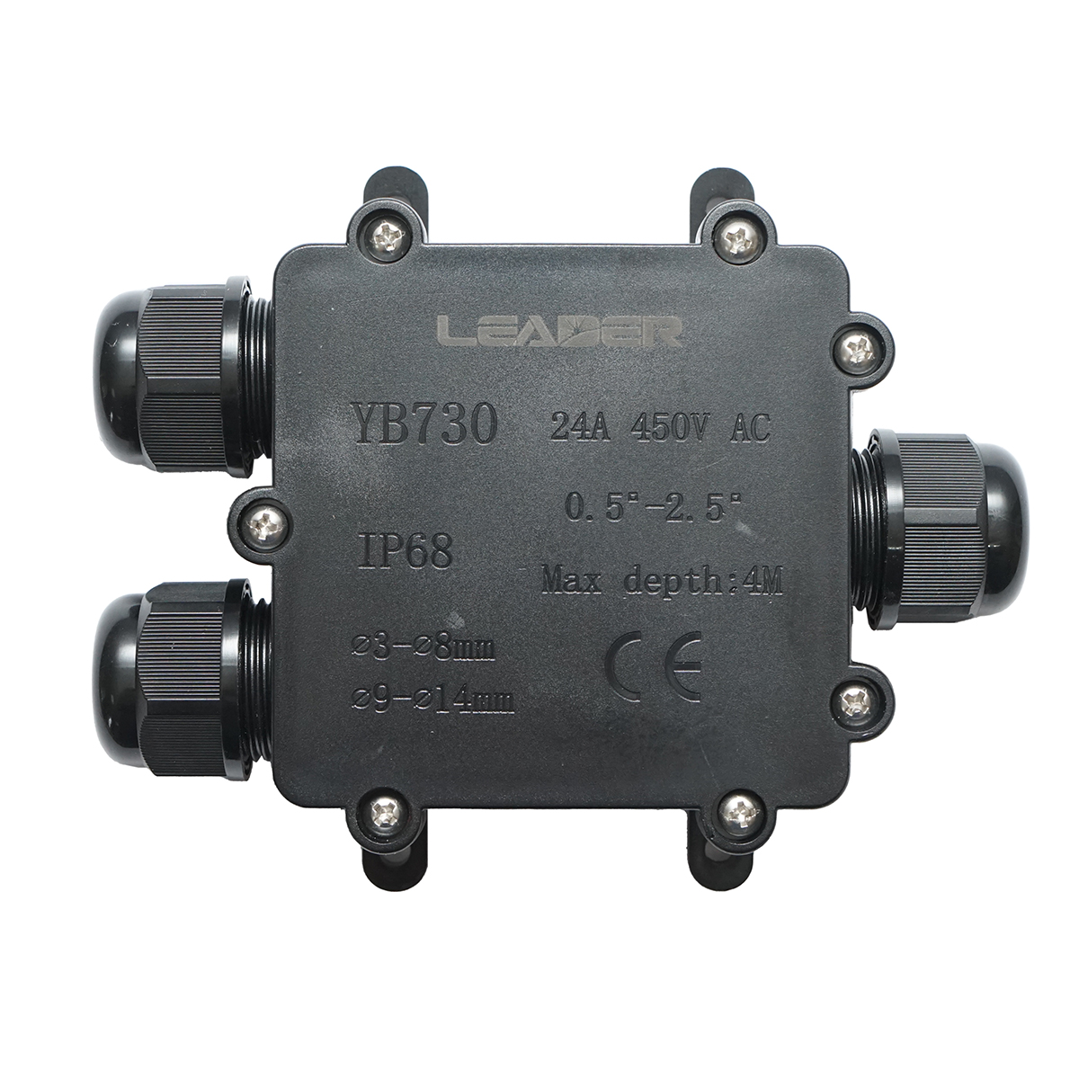 Doza etansa cu presetupe 24A 450V AC, 3 cai 3-14mm IP68 Leader - imagine 2