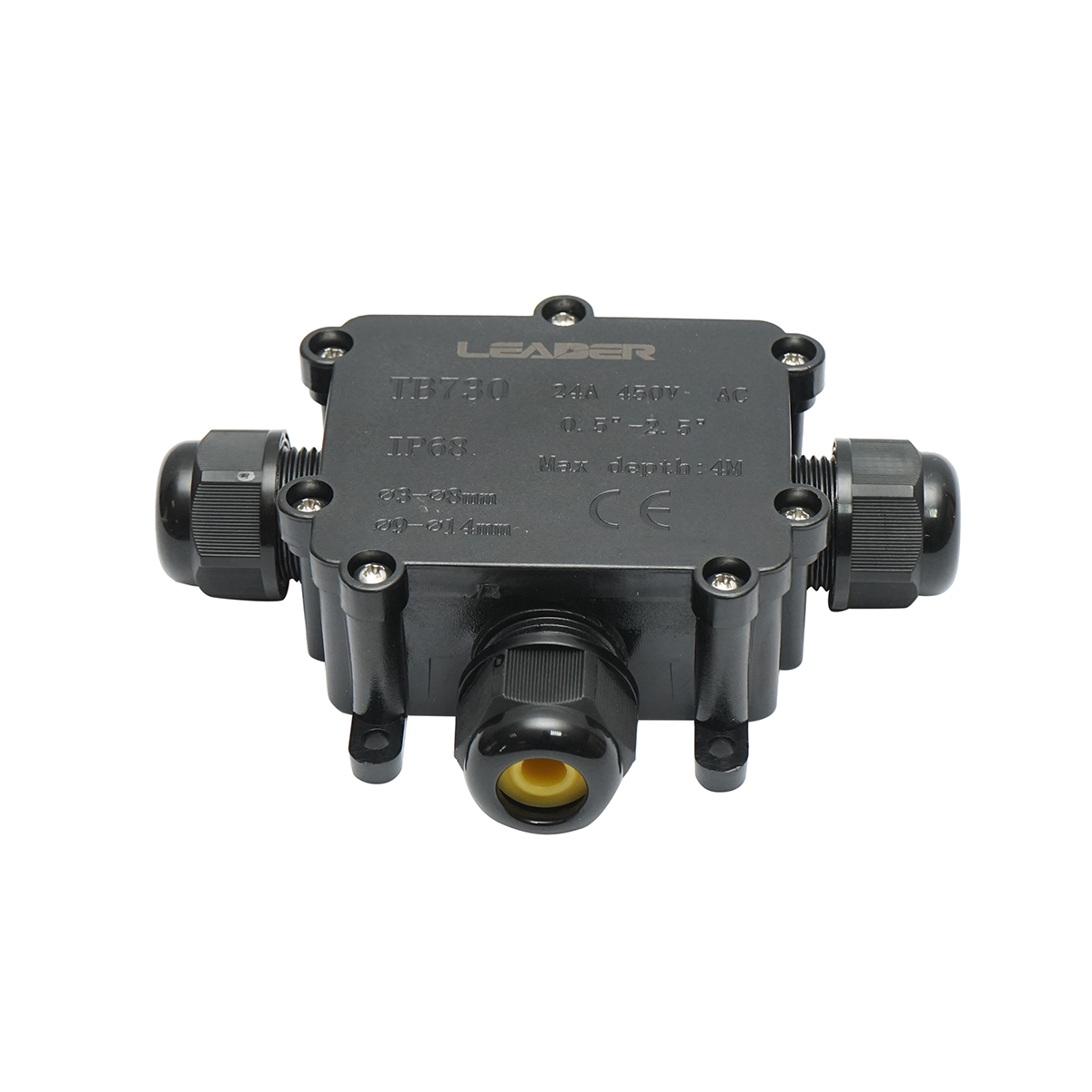 Doza etansa cu presetupe 24A 450V AC, 3 cai 3-14mm IP68 Leader