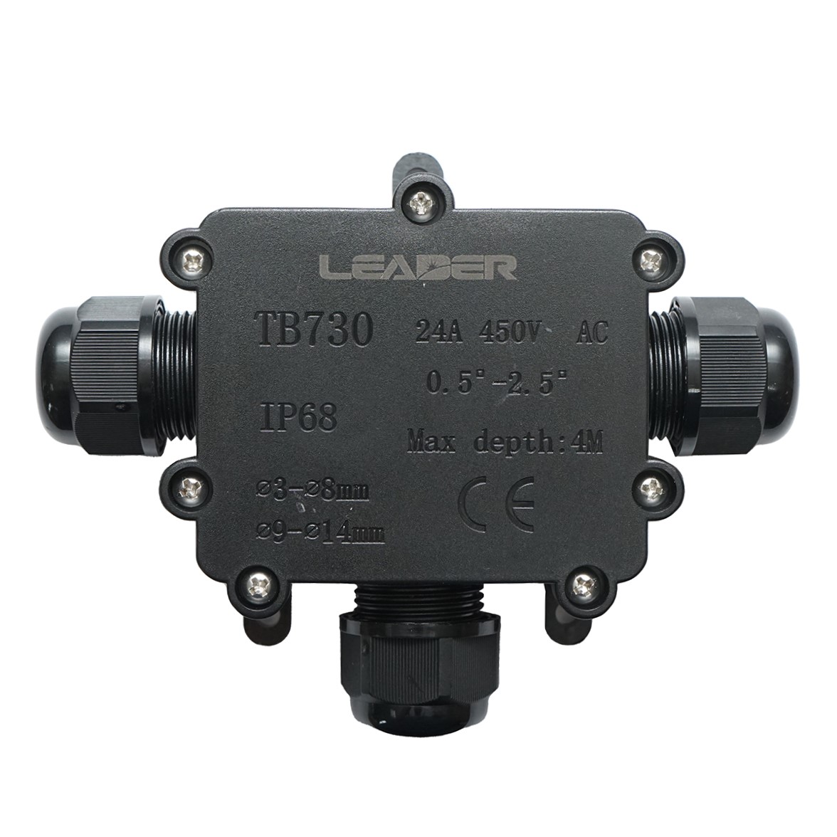 Doza etansa cu presetupe 24A 450V AC, 3 cai 3-14mm IP68 Leader - imagine 2