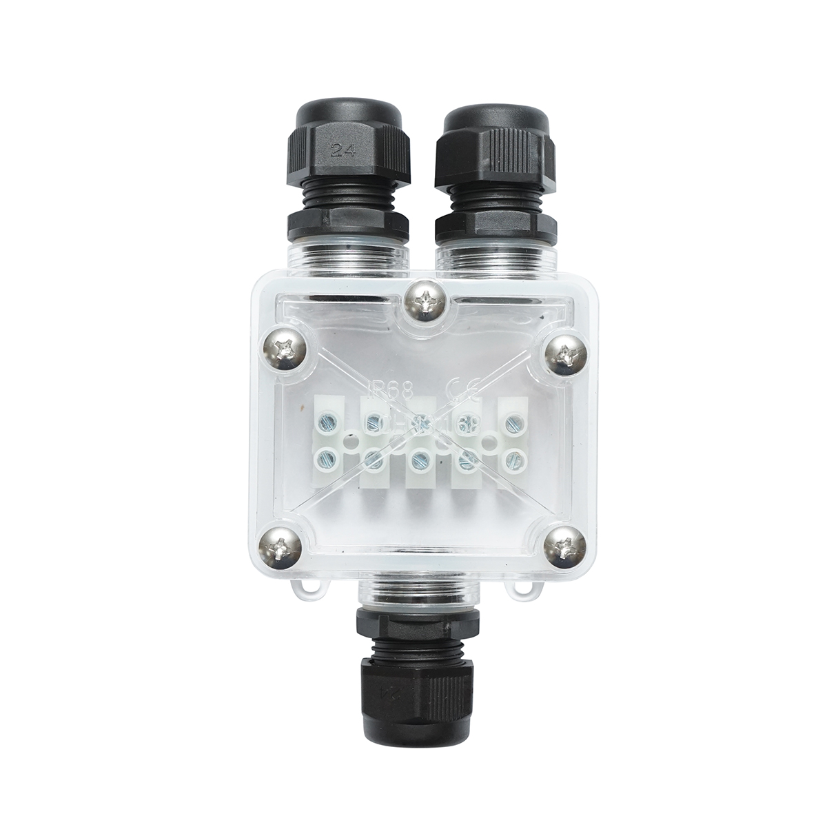 Doza etansa transparenta cu presetupe 41A 450V AC, 3 cai 5-14mm IP68 Leader - imagine 2