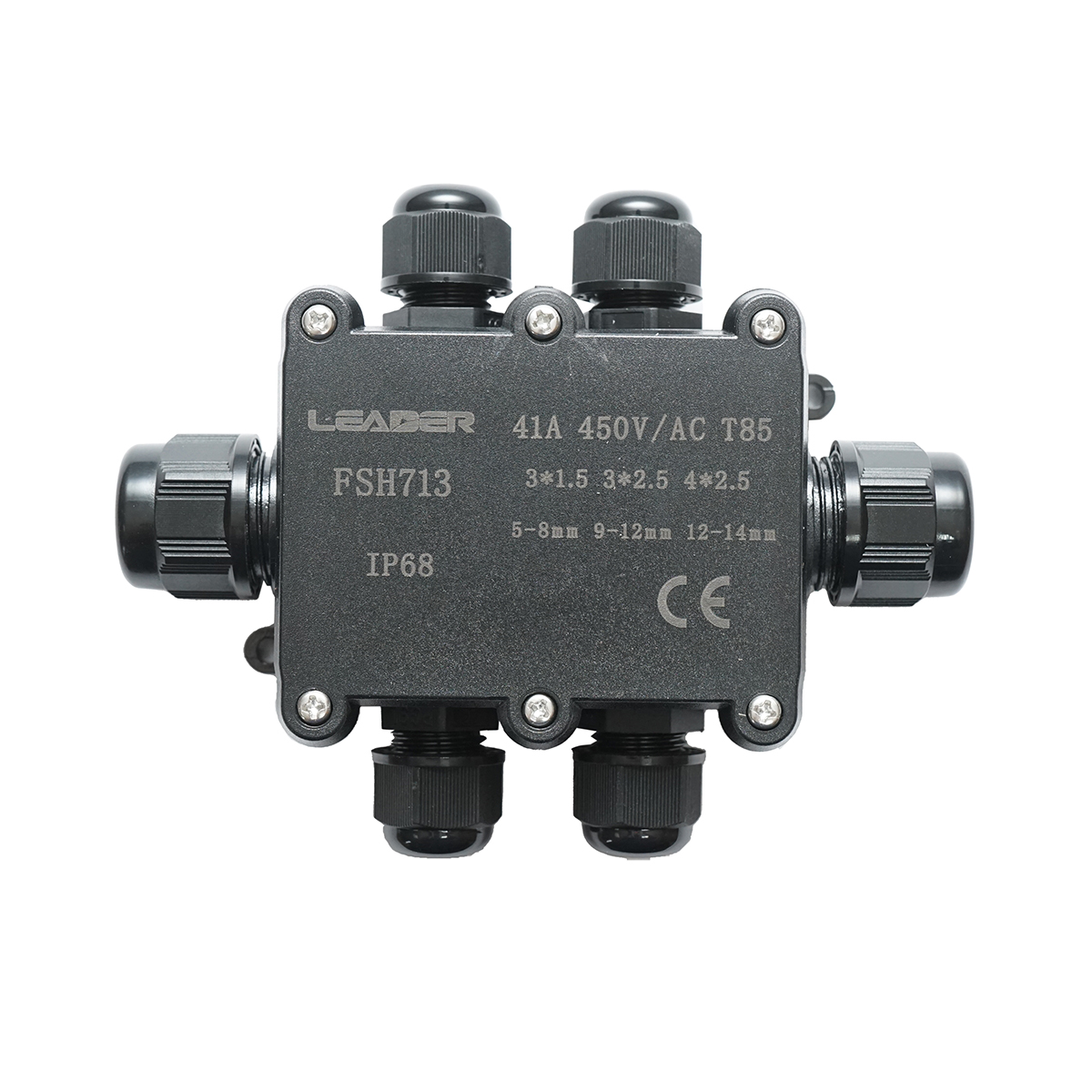 Doza etansa cu presetupe 41A 450V AC, 6 cai 5-14mm IP68 Leader - imagine 2