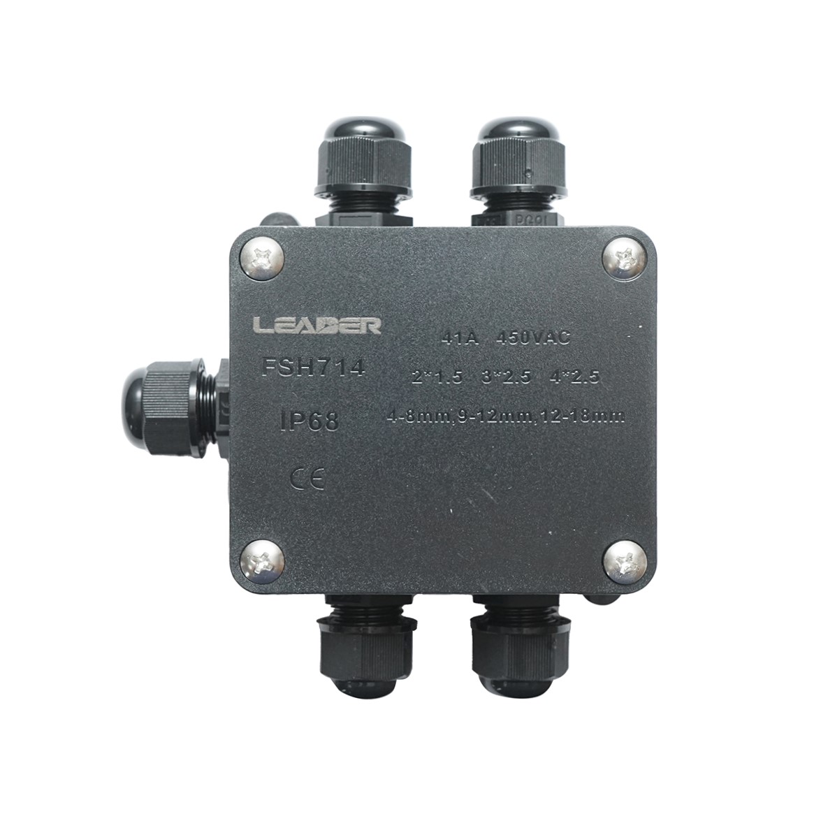 Doza etansa cu presetupe 41A 450V AC, 4 cai 4-18mm IP68 Leader - imagine 2