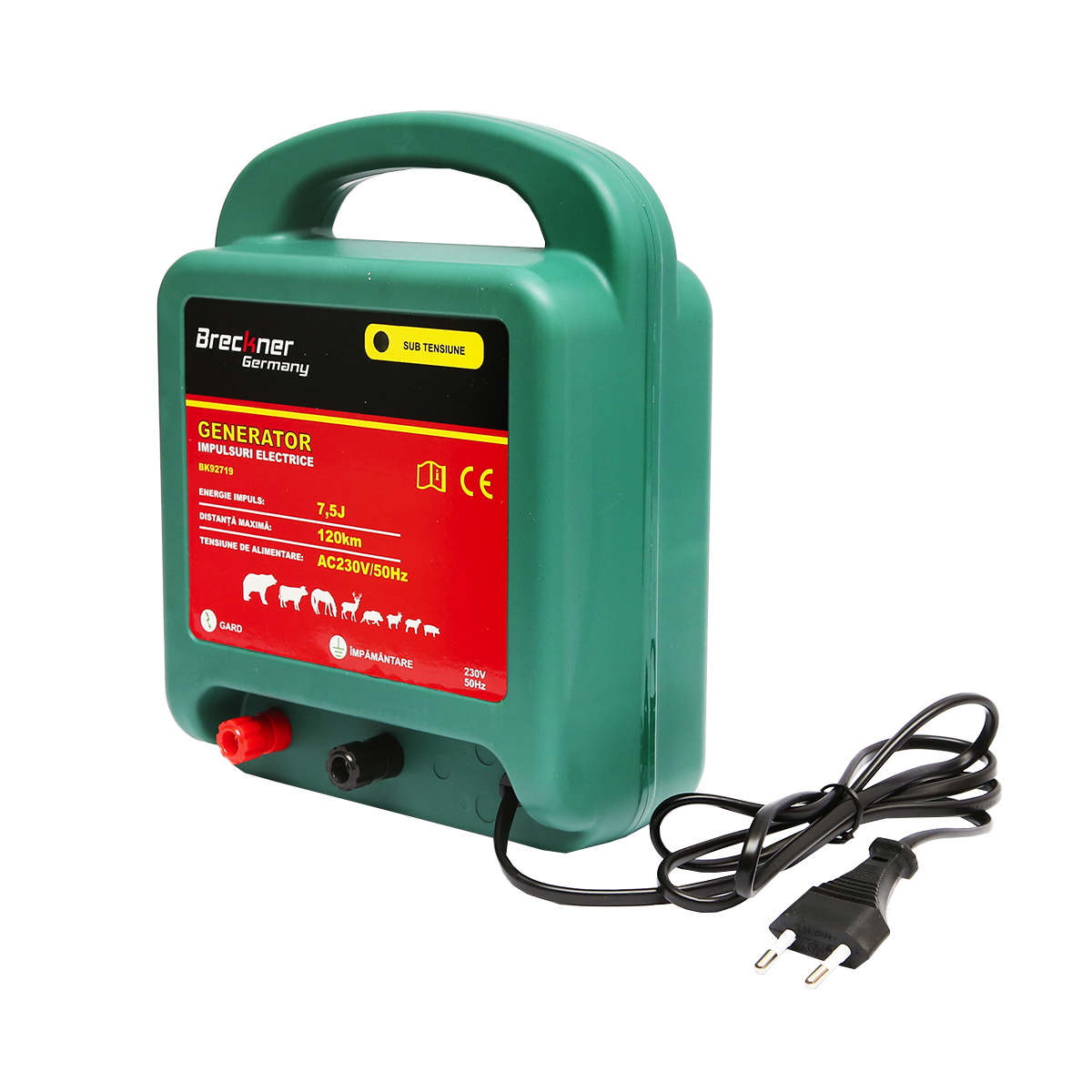 Aparat generator de impulsuri AC230V/50Hz 7.5 Joule, 120km pentru gard electric Breckner Germany - imagine 2