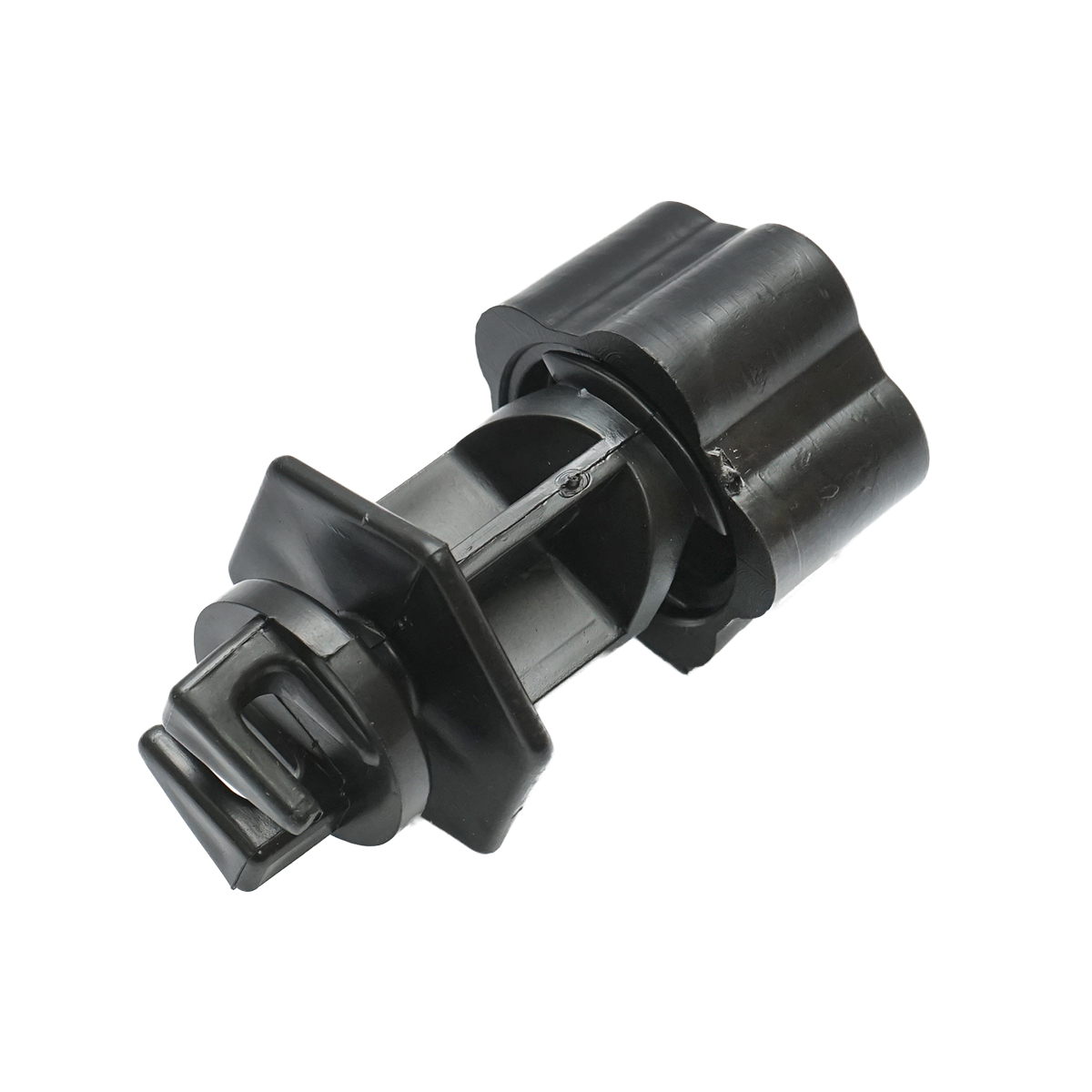 Izolator prindere cu filet, negru pentru stalp metalic gard electric Breckner Germany