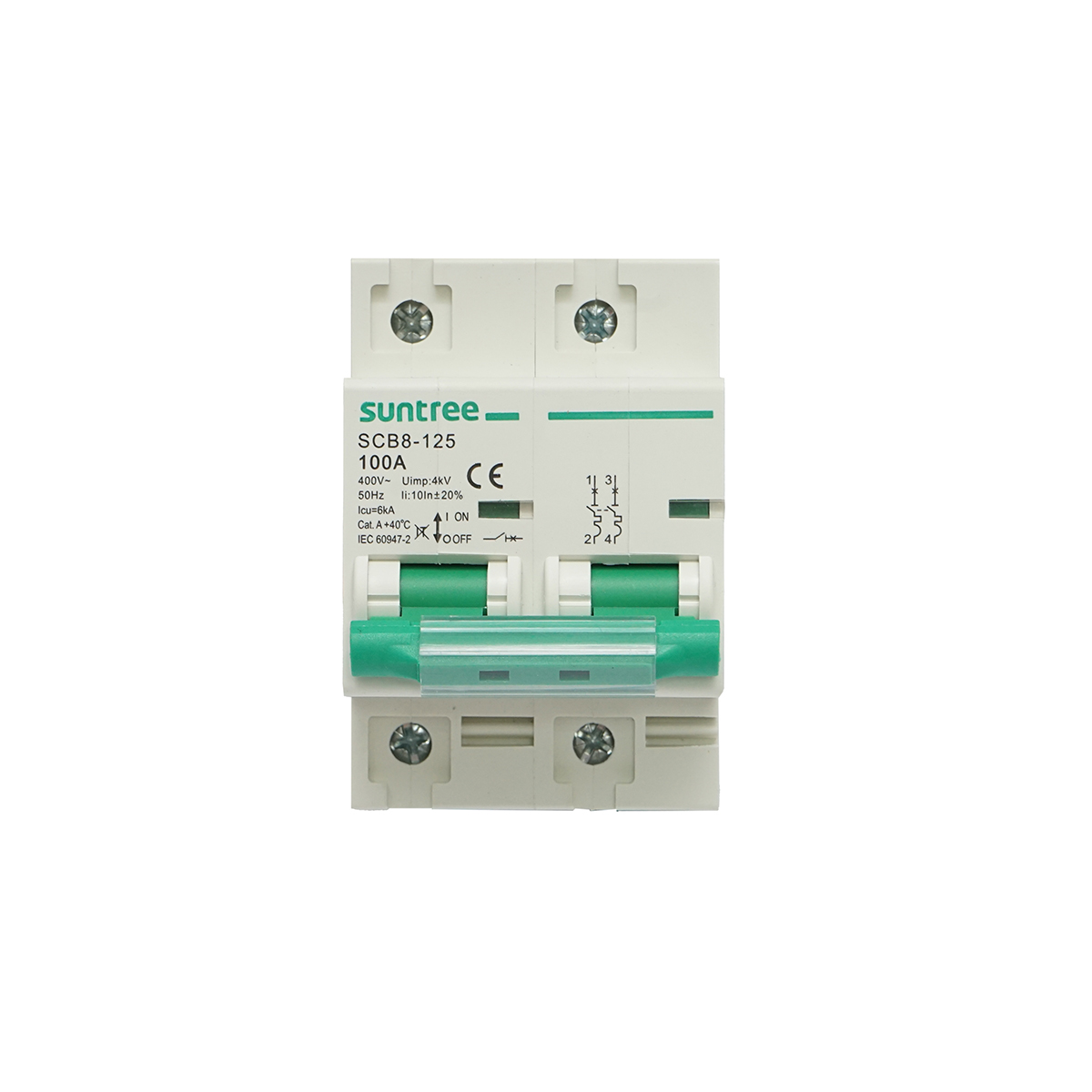 Siguranta automata tip intrerupator 2P, 100A 400V, 4.5kA Suntree