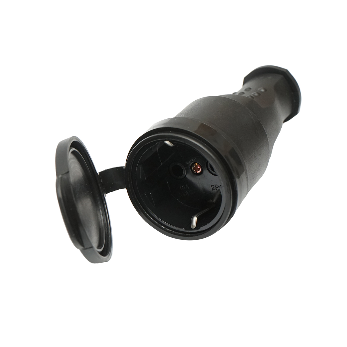 Cupla schuko cauciuc 250V, 16A cu maner, capac si impamantare IP44 Breckner Germany