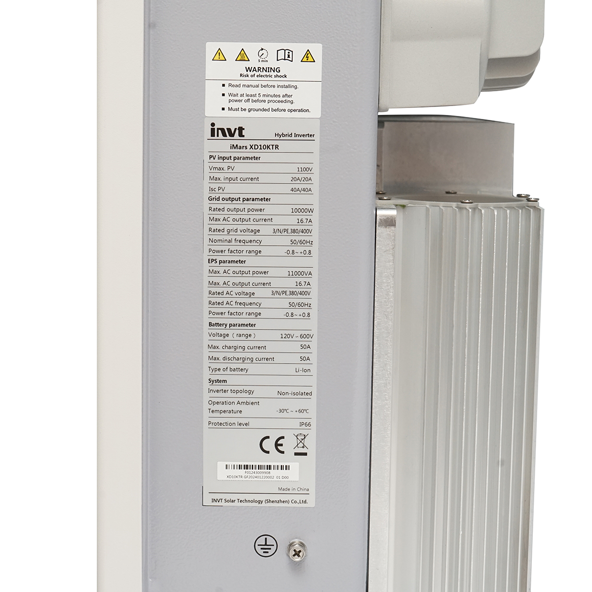 Invertor hybrid 10KW INVT XD10KTR trifazic 380V pentru sistem fotovoltaic 2xMPPT, logger wi-fi si smart meter inclus ON/OFF-GRID - imagine 2