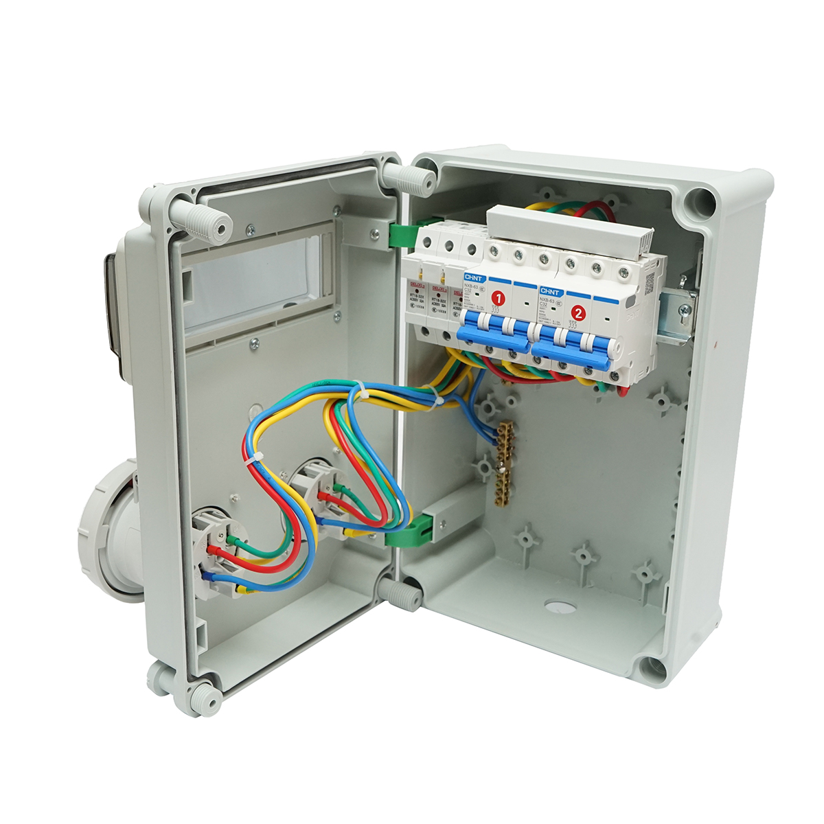 Tablou grup prize organizare santier 2x400V/32A, 6 module, 340x220x160mm IP67 SUNTREE - imagine 2