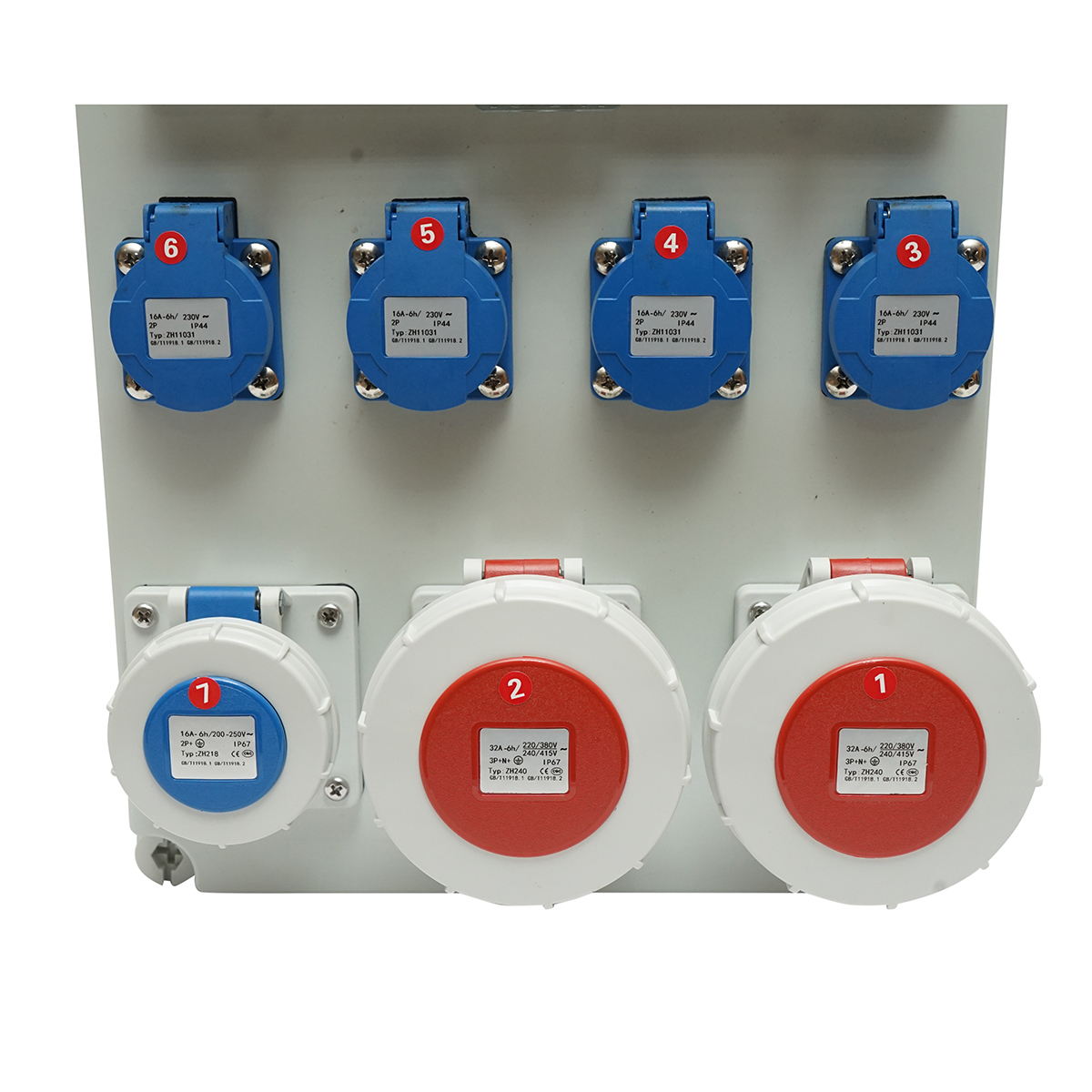 Tablou grup prize organizare santier 4x230V/16A, 2x400V/32A, 1x250V/16A, 12 module 400x300x186mm IP44/IP67 SUNTREE - imagine 3